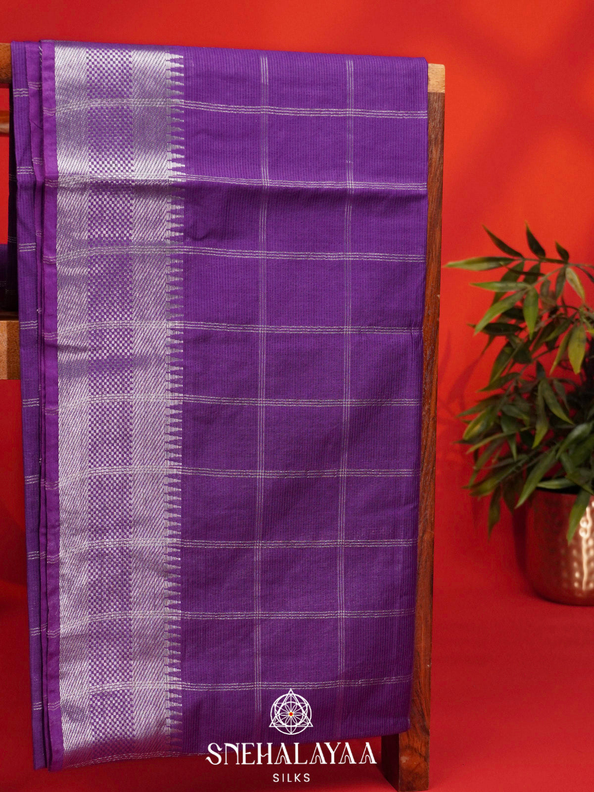 Purple Bamboo Silk Saree
