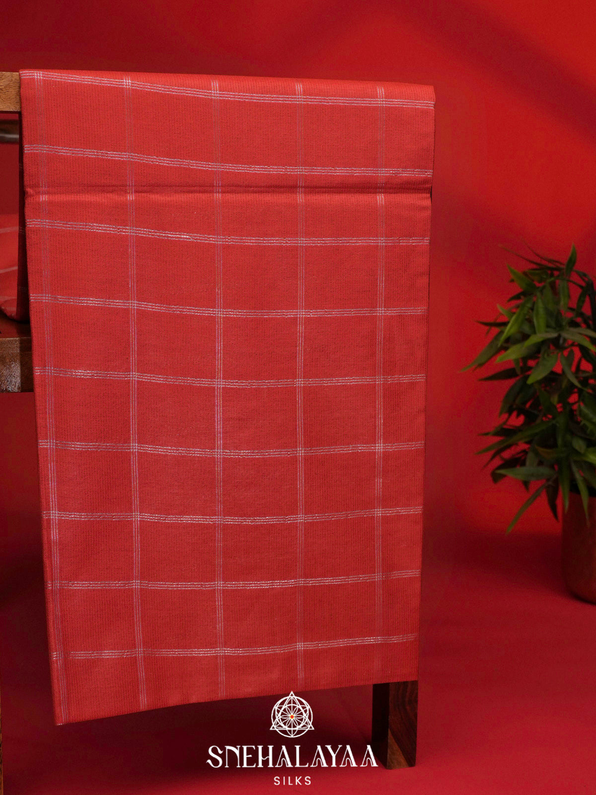 Red Bamboo Silk Saree