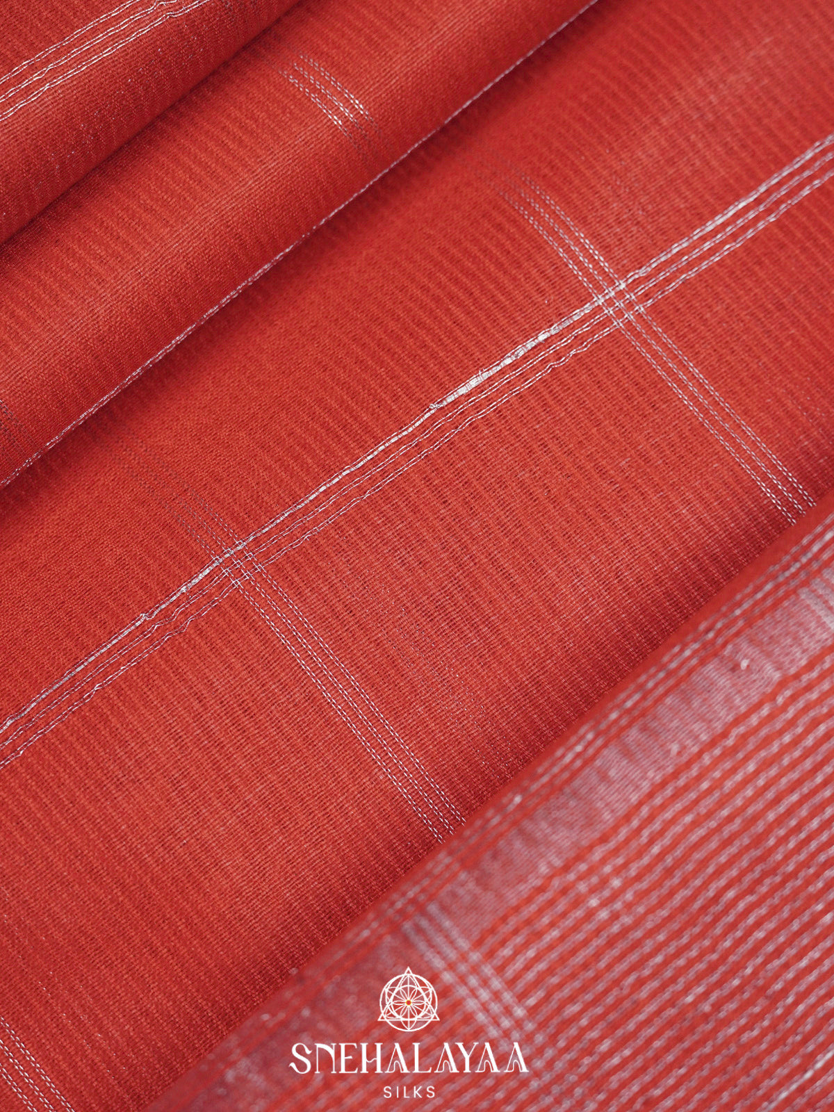 Red Bamboo Silk Saree