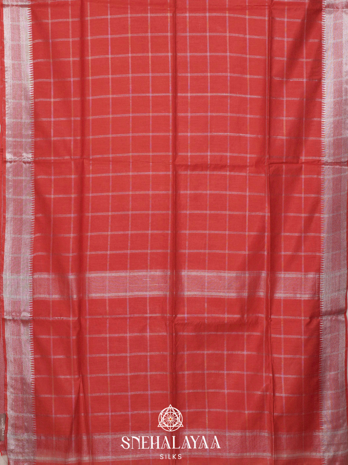 Red Bamboo Silk Saree
