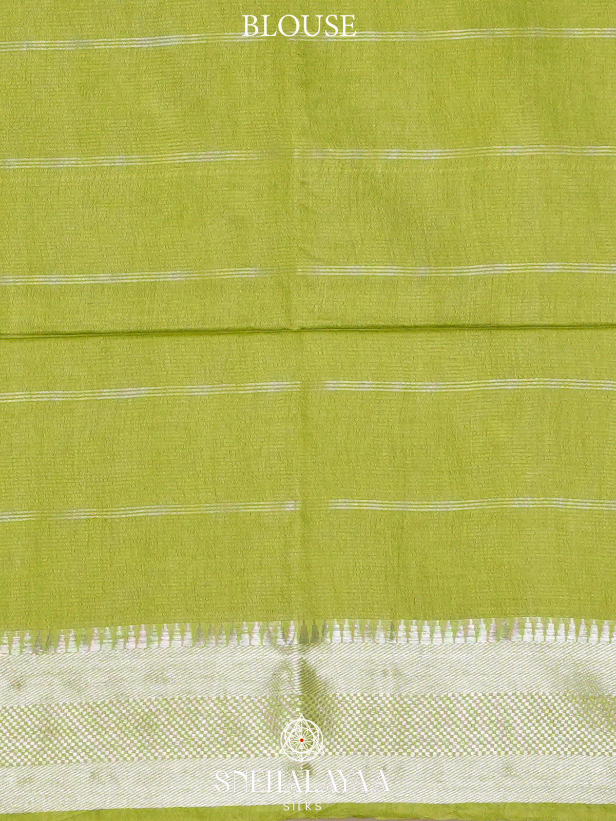Lime Green Bamboo Silk Saree