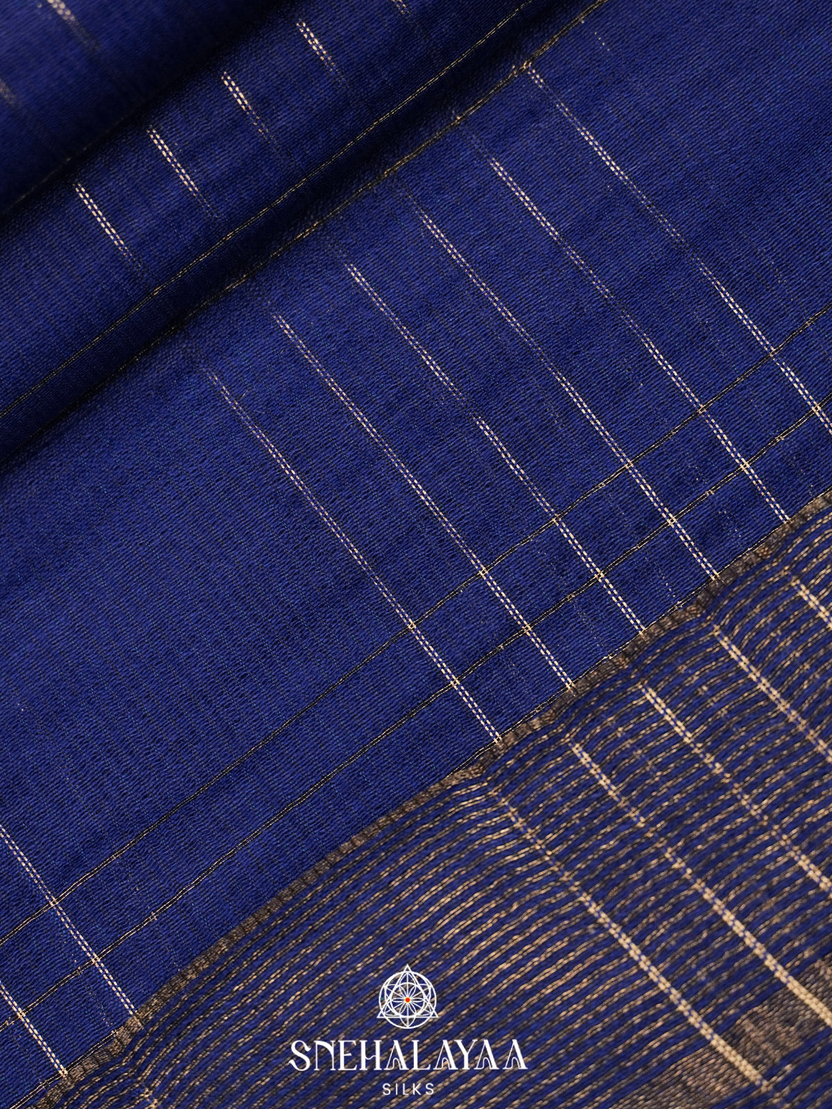 Blue Bamboo Silk Saree