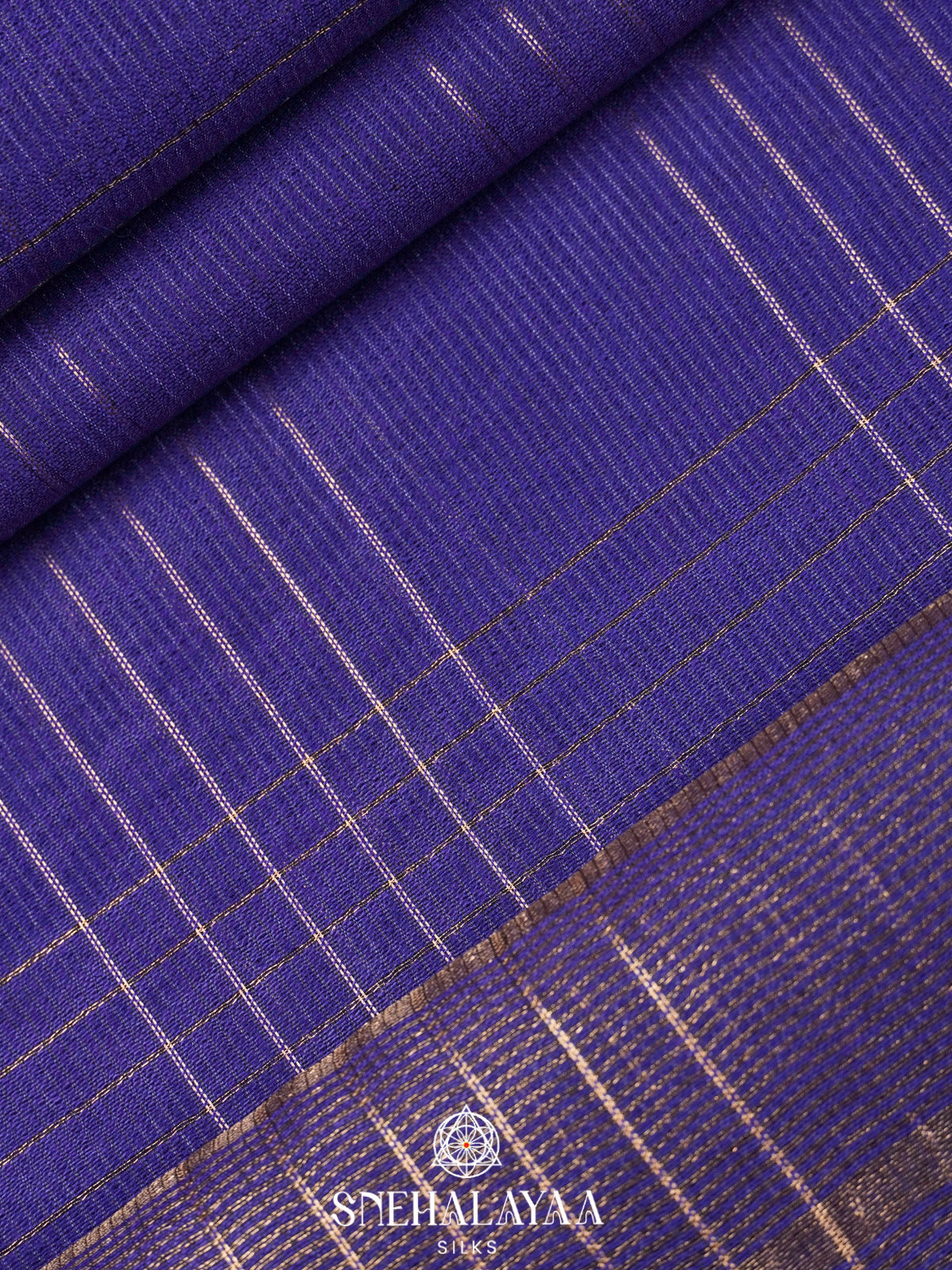 Blue Bamboo Silk Saree