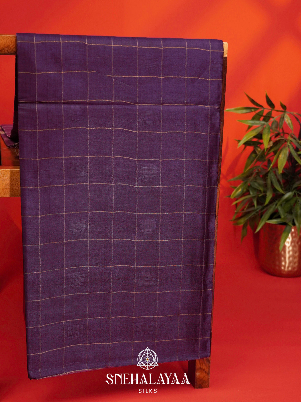 Purple Tussar Silk Saree