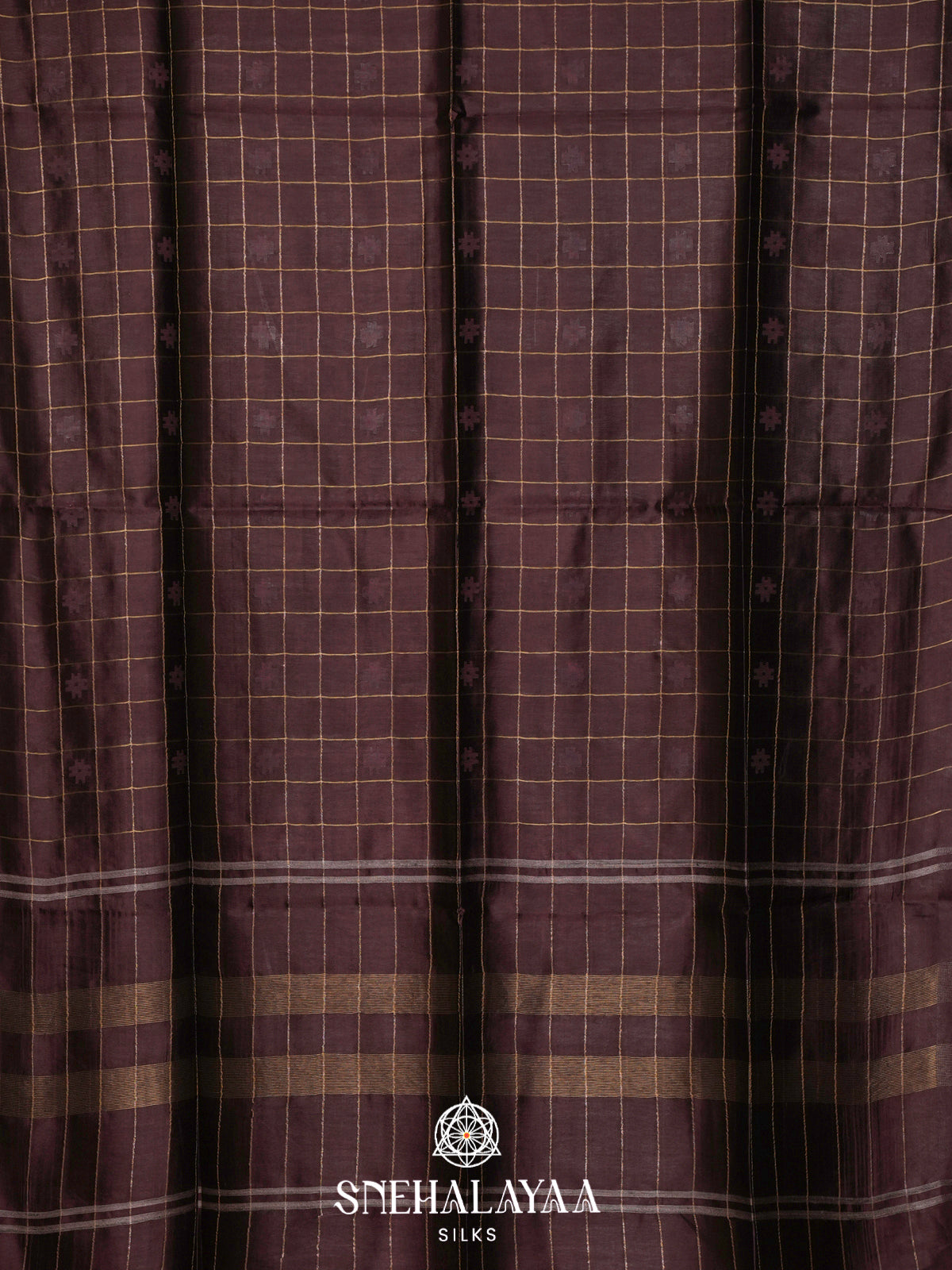 Burgundy Tussar Silk Saree