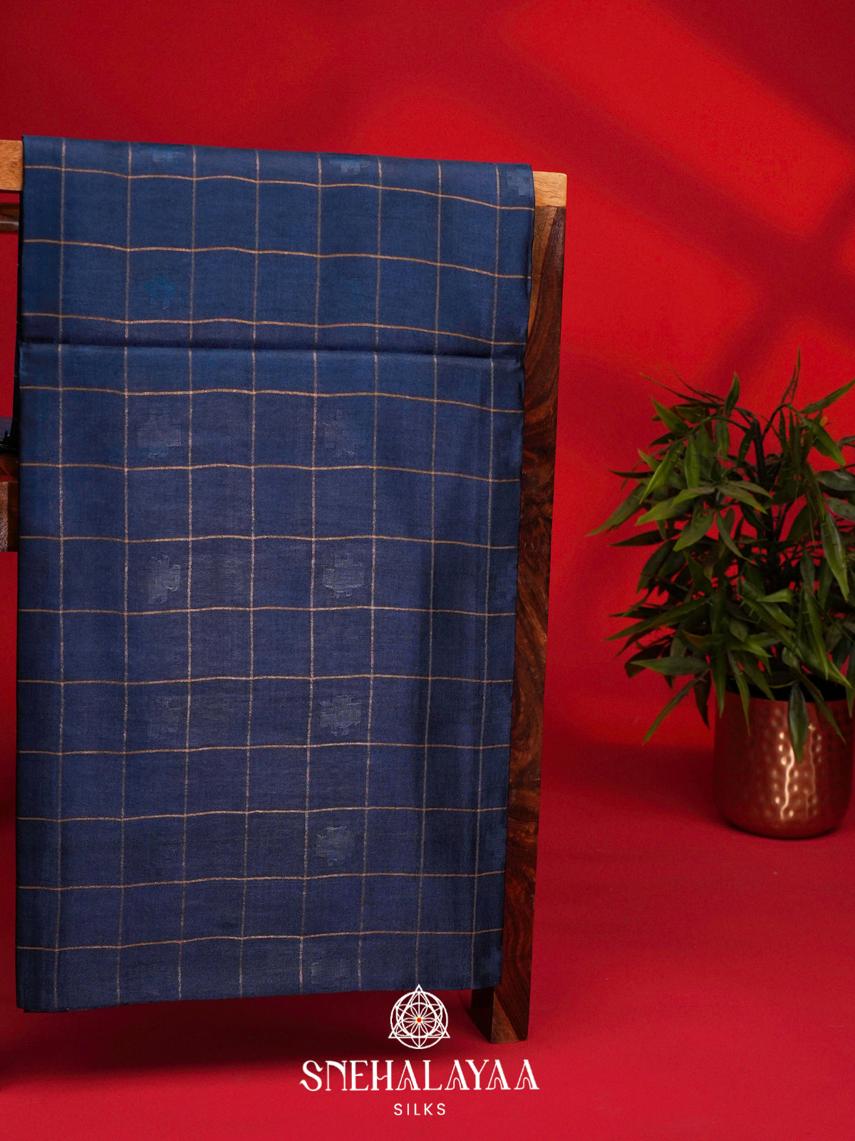 Blue Tussar Silk Saree