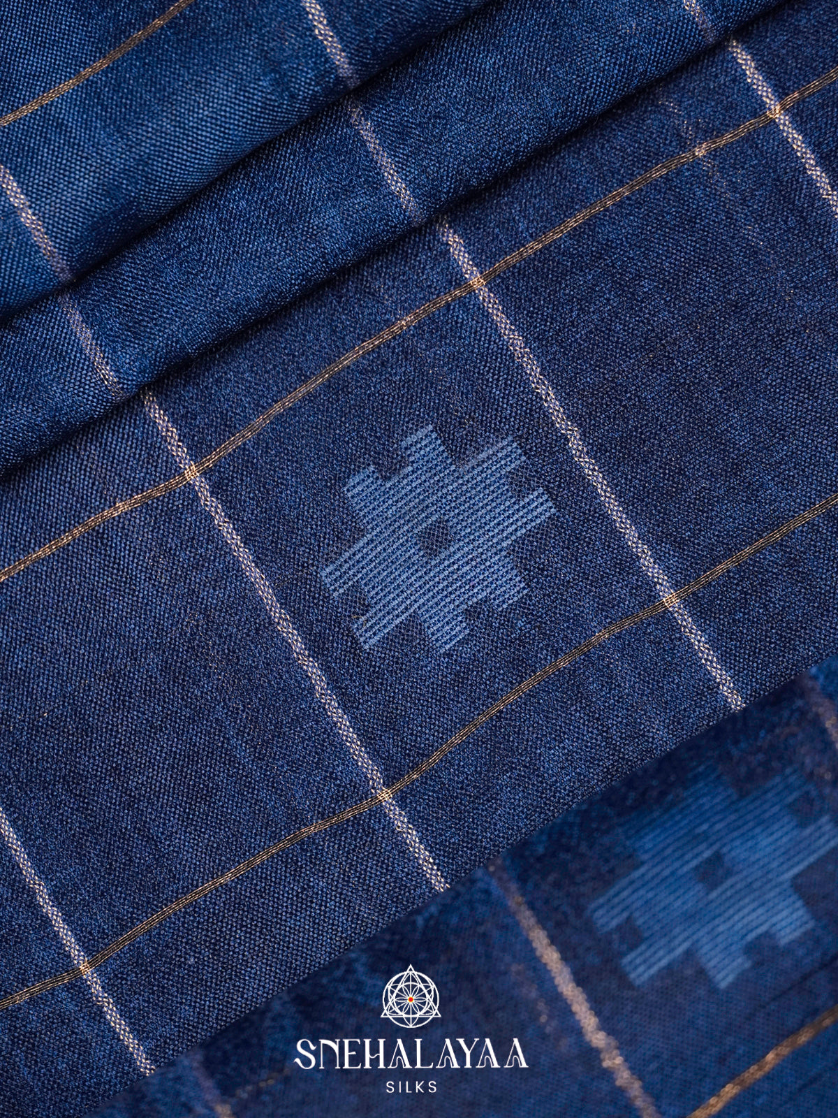 Blue Tussar Silk Saree