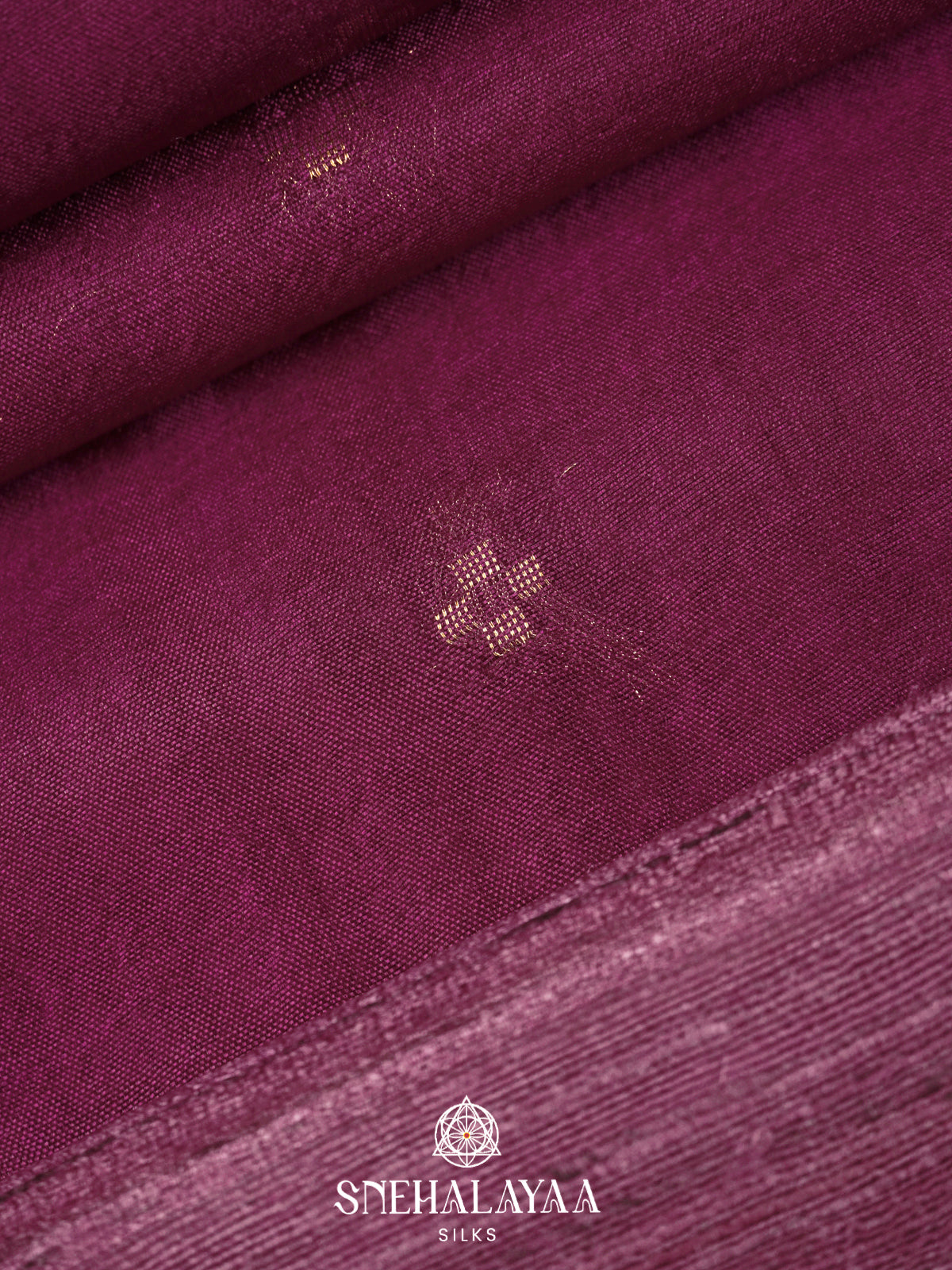 Plum Tussar Silk Saree
