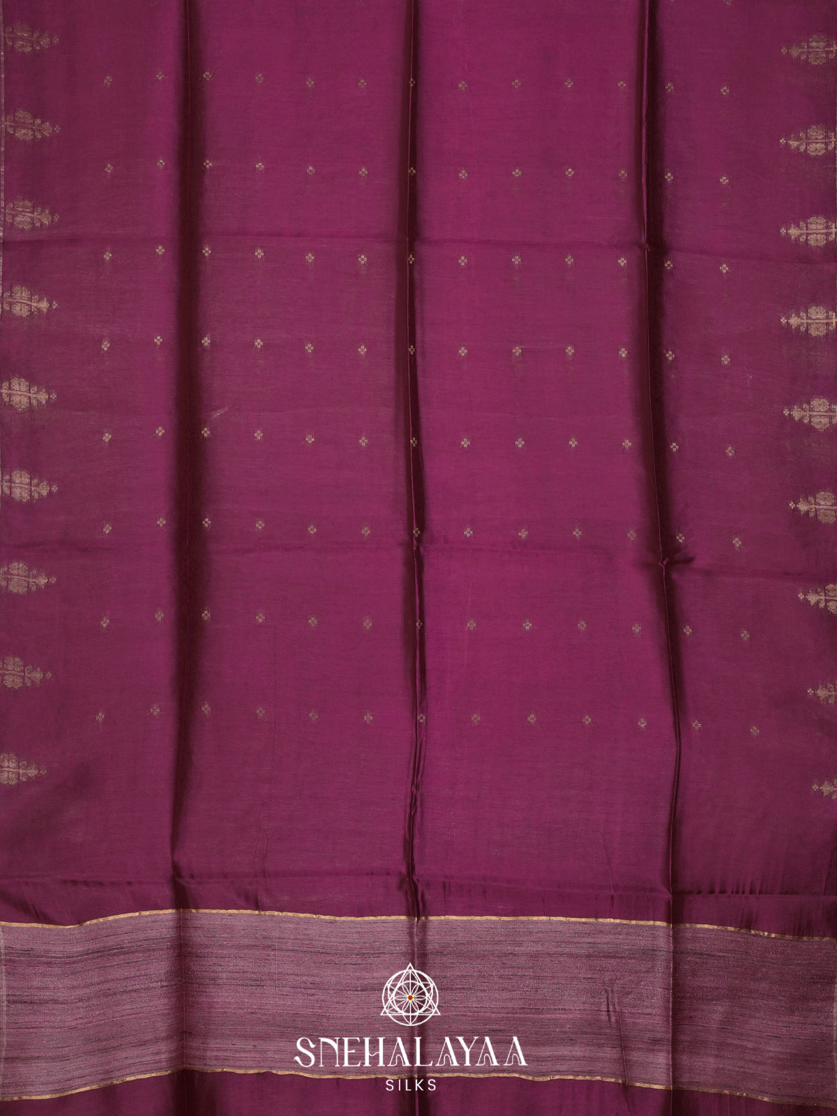 Plum Tussar Silk Saree