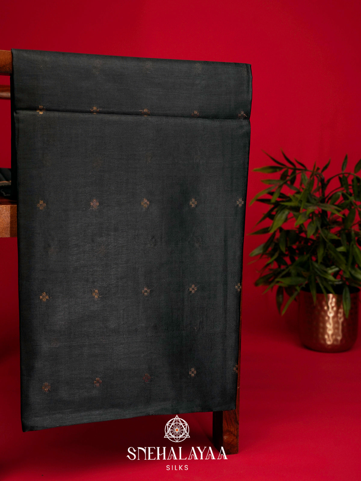 Black Tussar Silk Saree