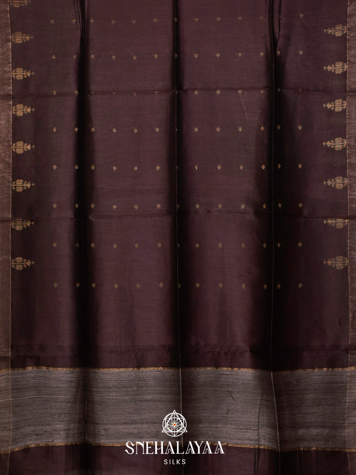 Coffee Brown Tussar Silk Saree