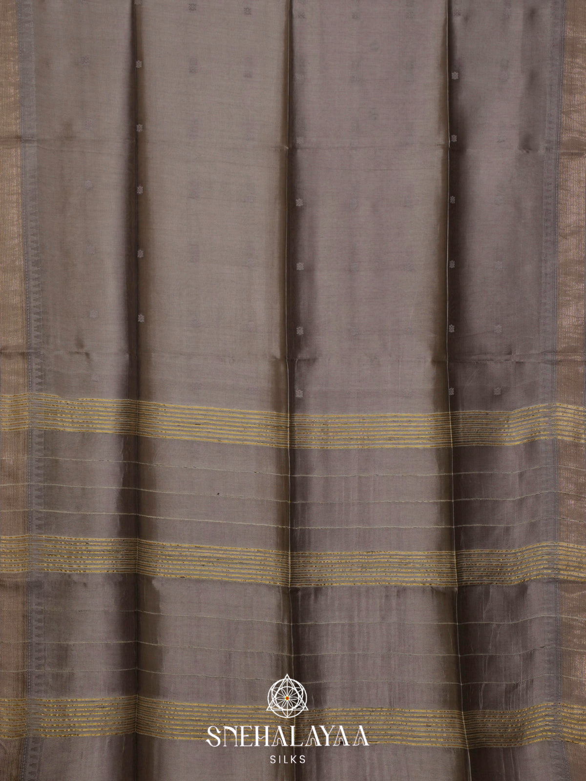 Taupe Tussar Silk Saree