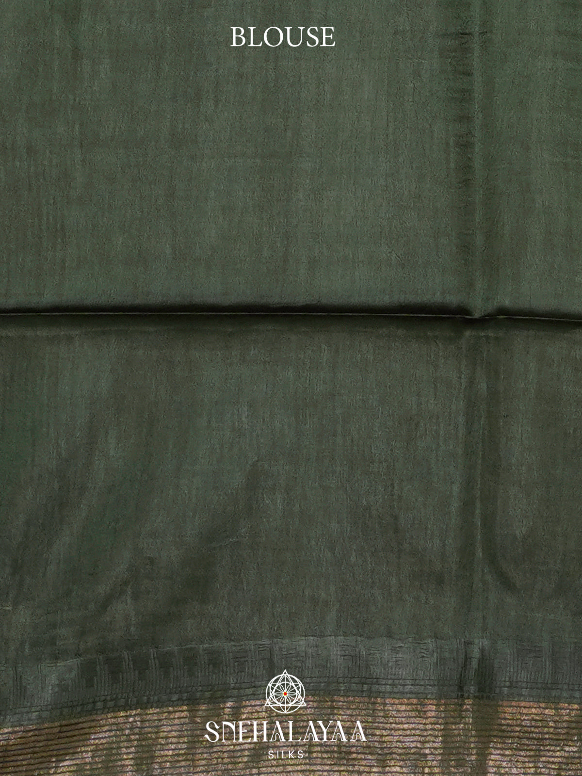 Olive Green Tussar Silk Saree