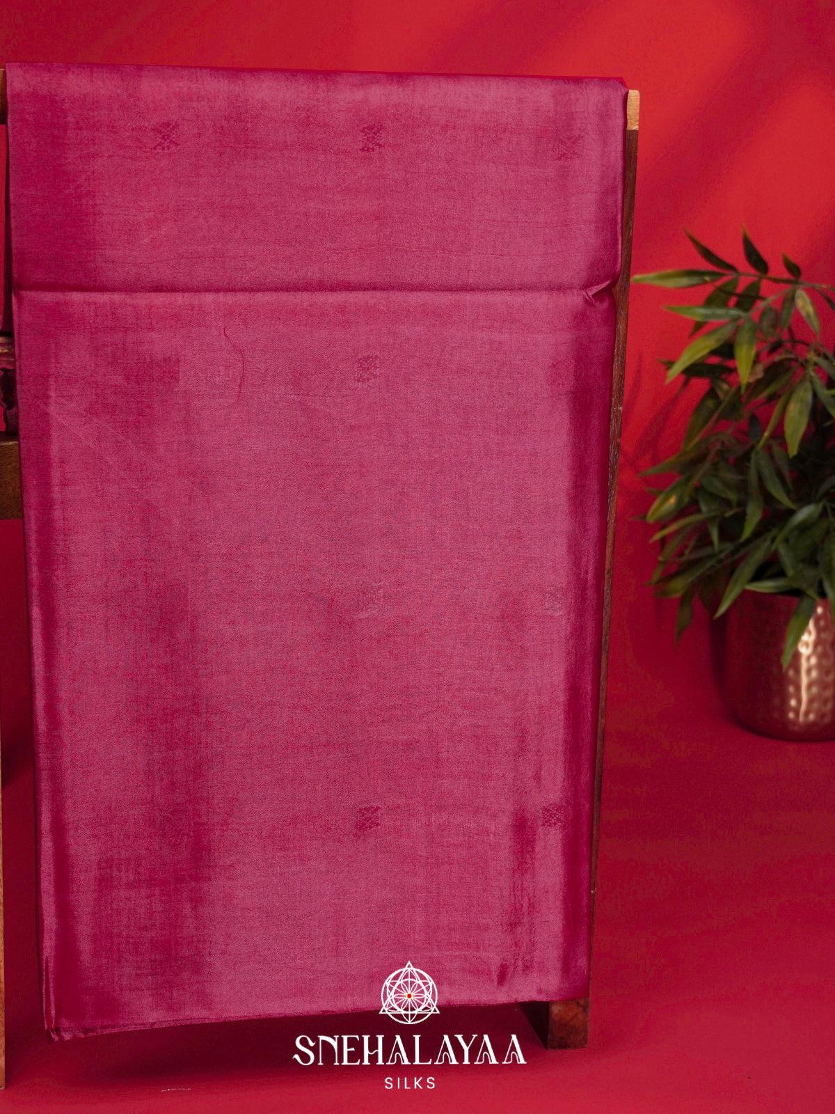 Raspberry Pink Tussar Silk Saree