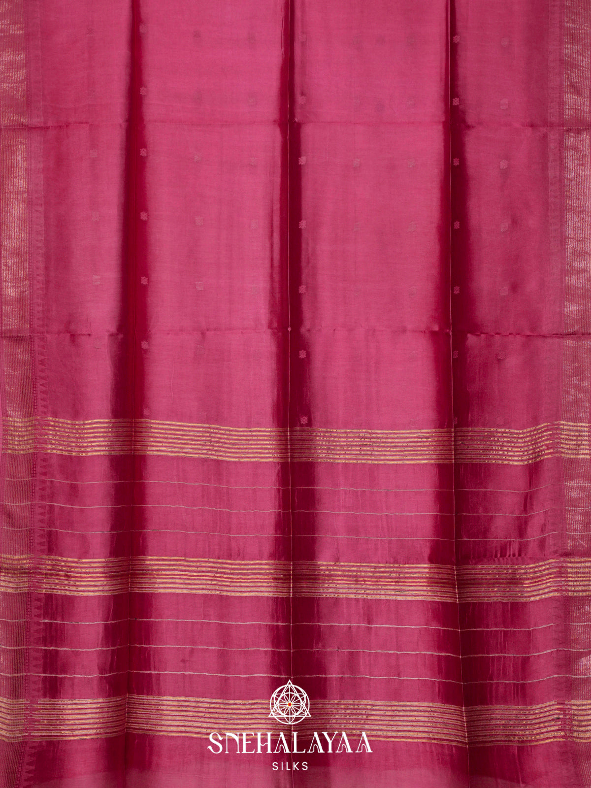 Raspberry Pink Tussar Silk Saree
