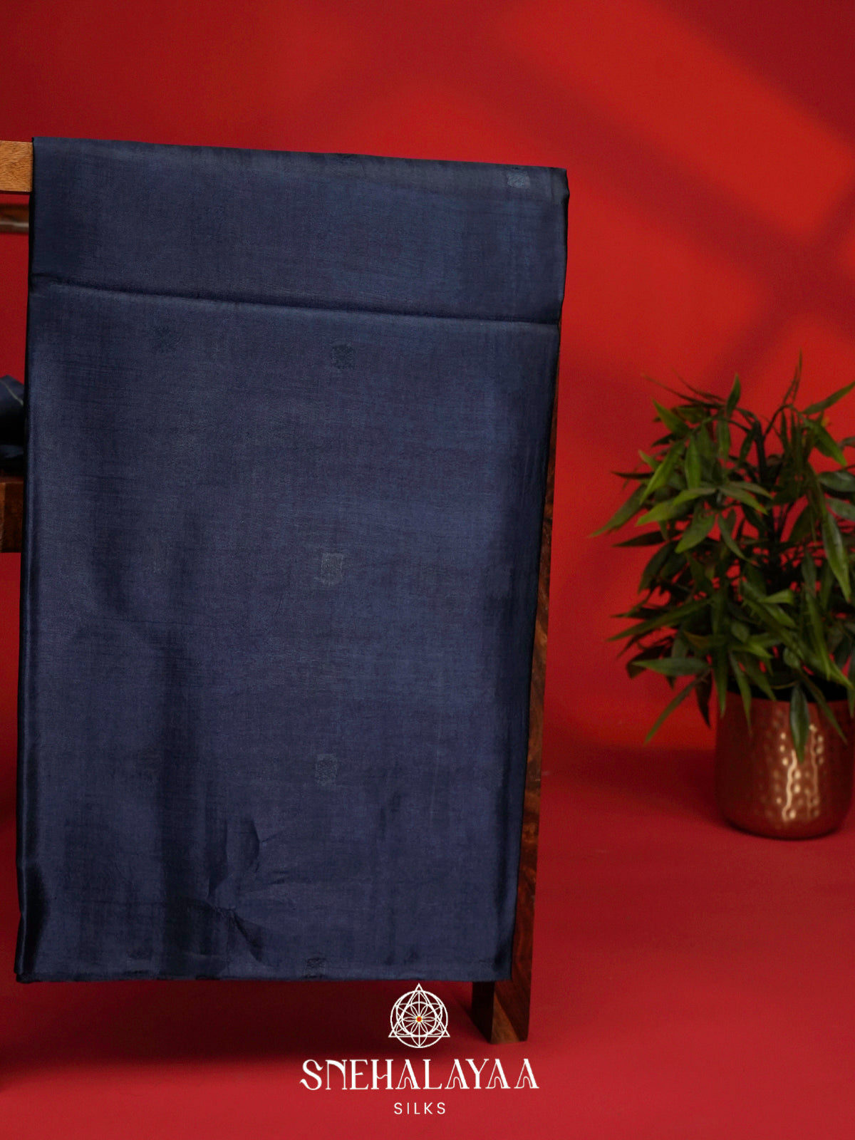Navy Blue Tussar Silk Saree