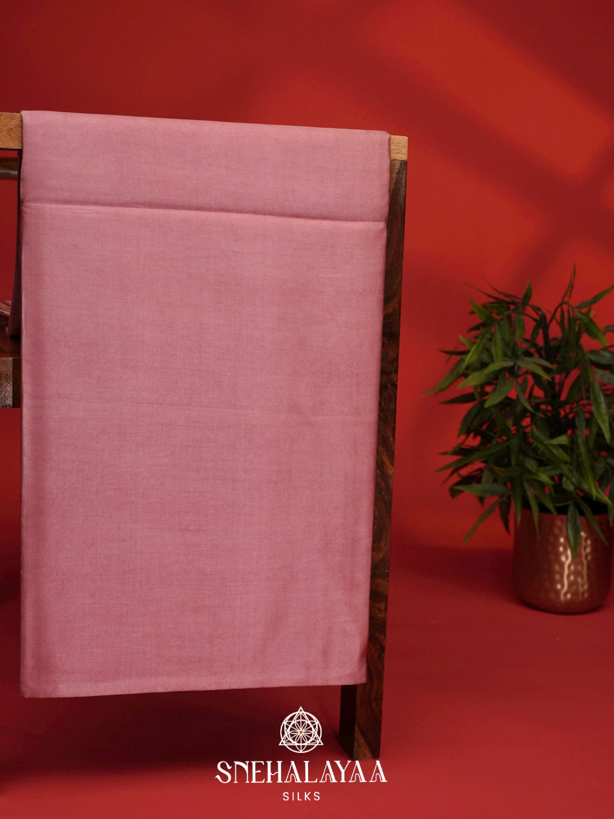 Blush Pink Tussar Silk Saree