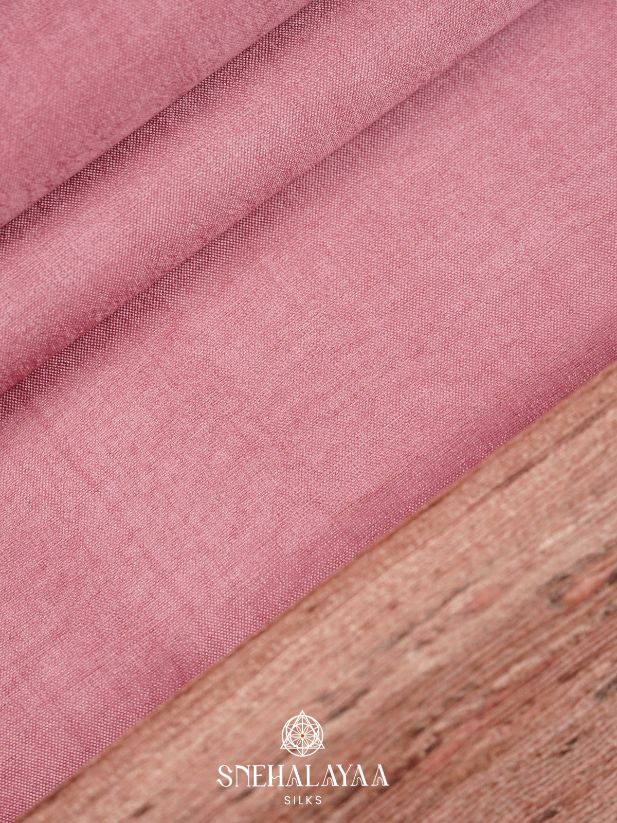Blush Pink Tussar Silk Saree