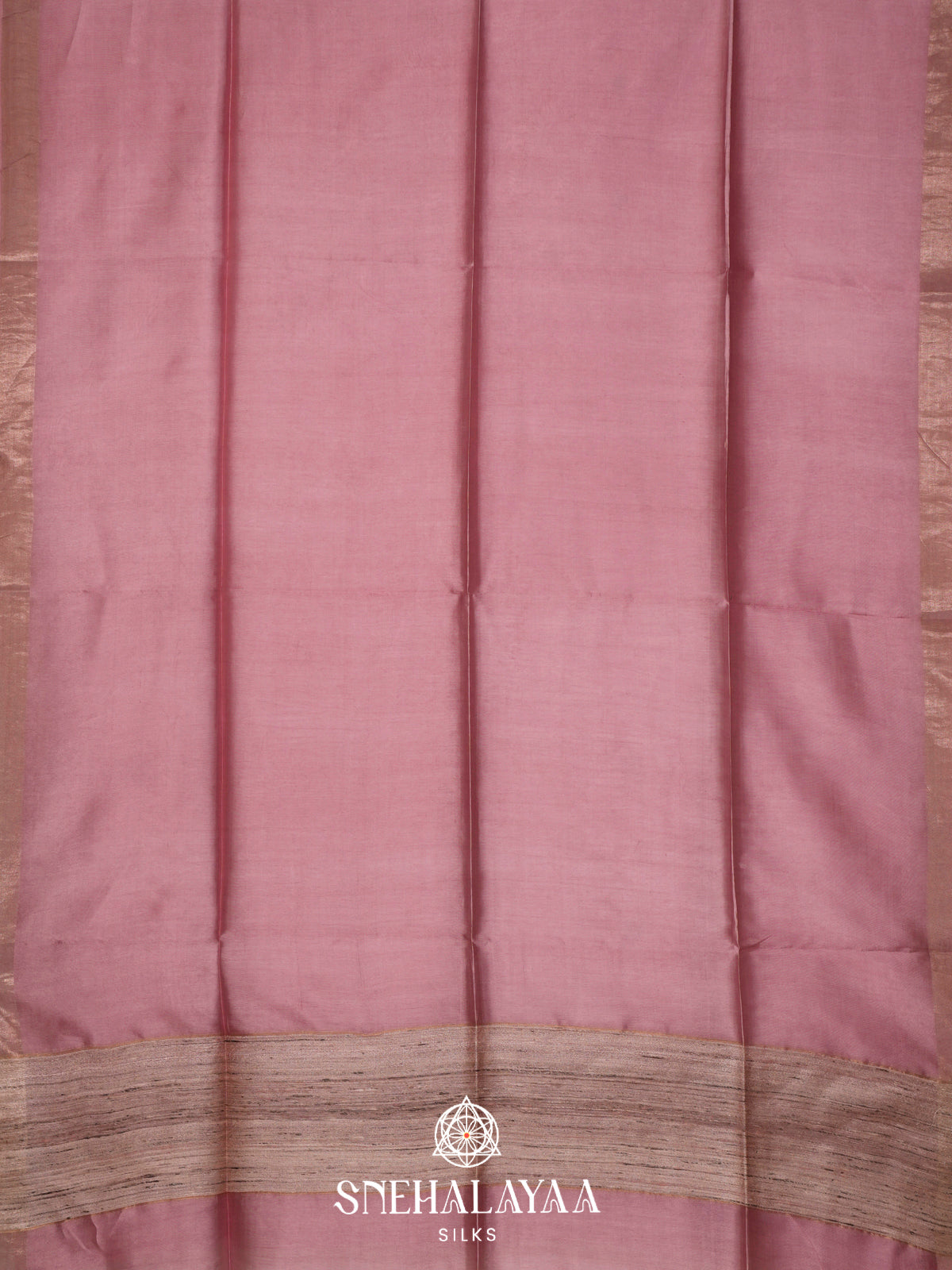 Blush Pink Tussar Silk Saree