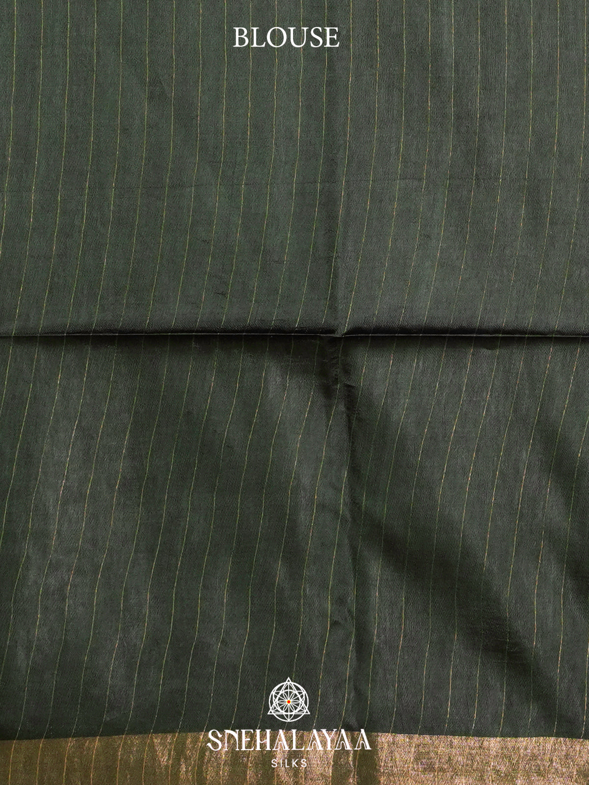 Bottle Green Tussar Silk Saree