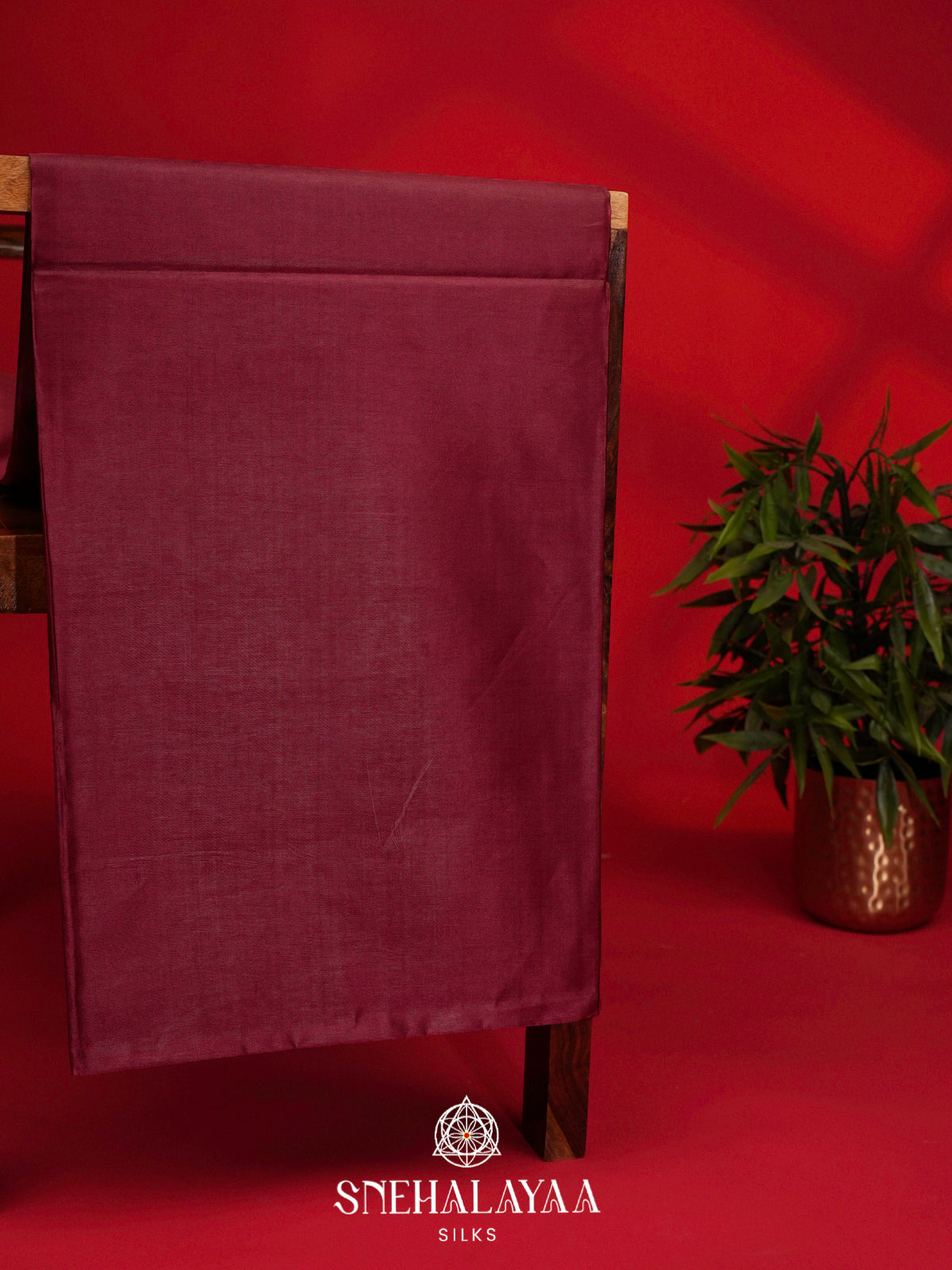 Maroon Tussar Silk Saree