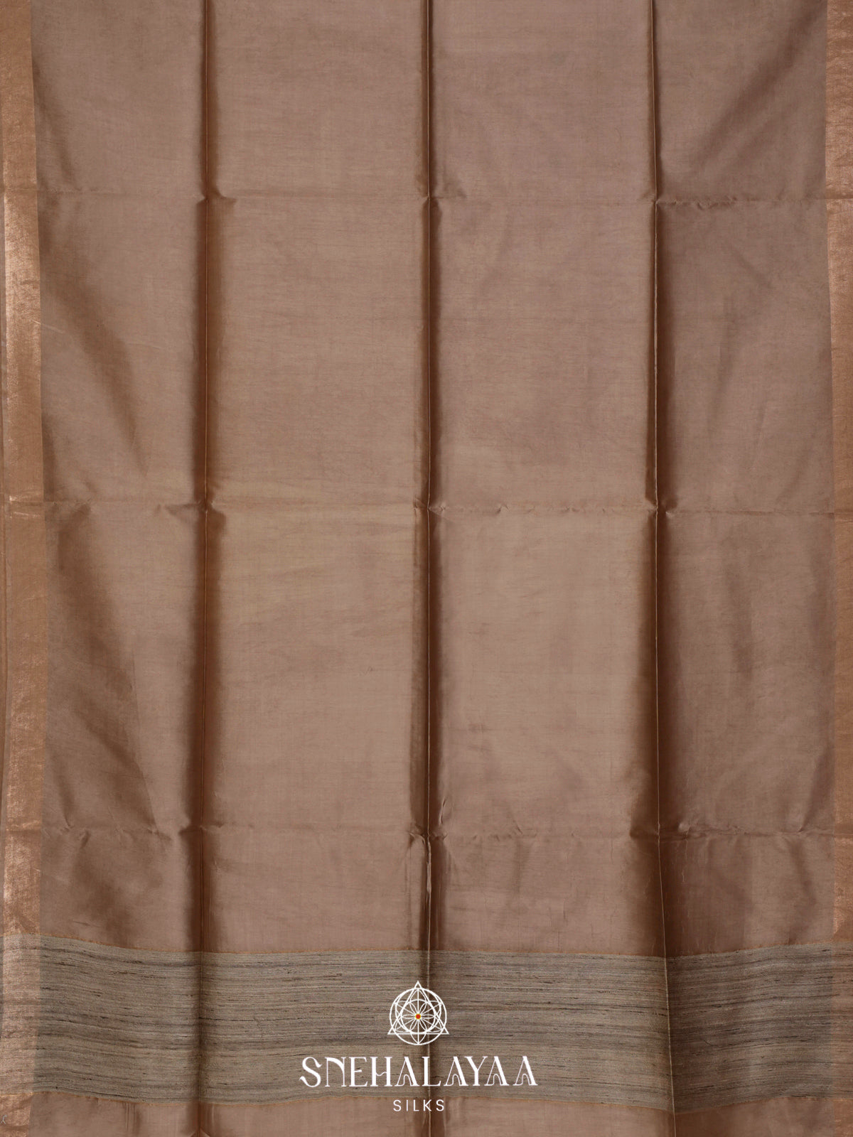 Beige Tussar Silk Saree