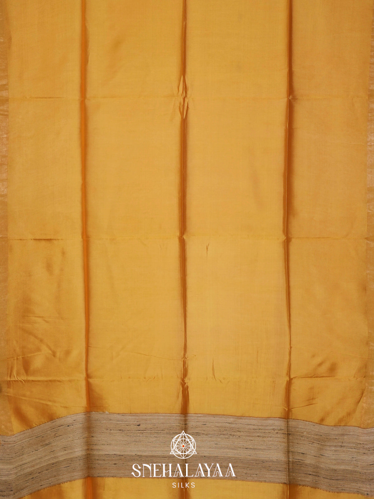 Mango Yellow Tussar Silk Saree