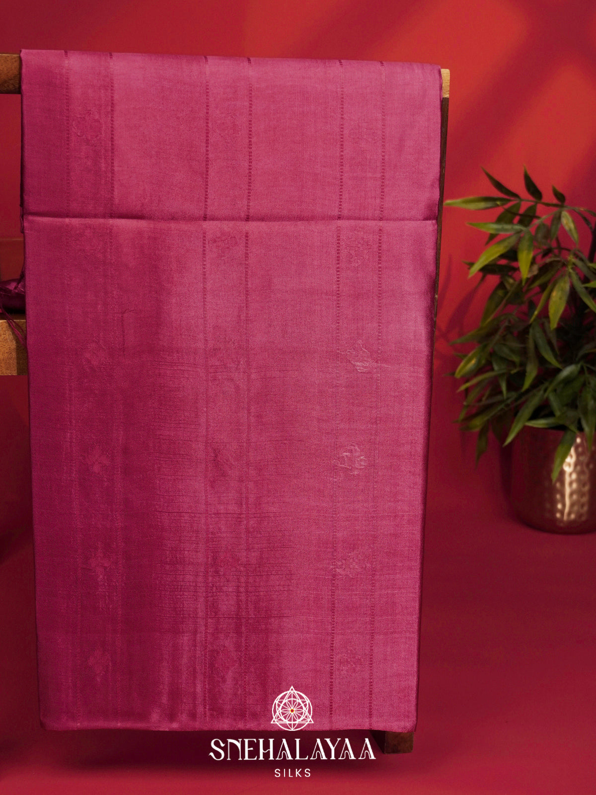 Pink Tussar Silk Saree