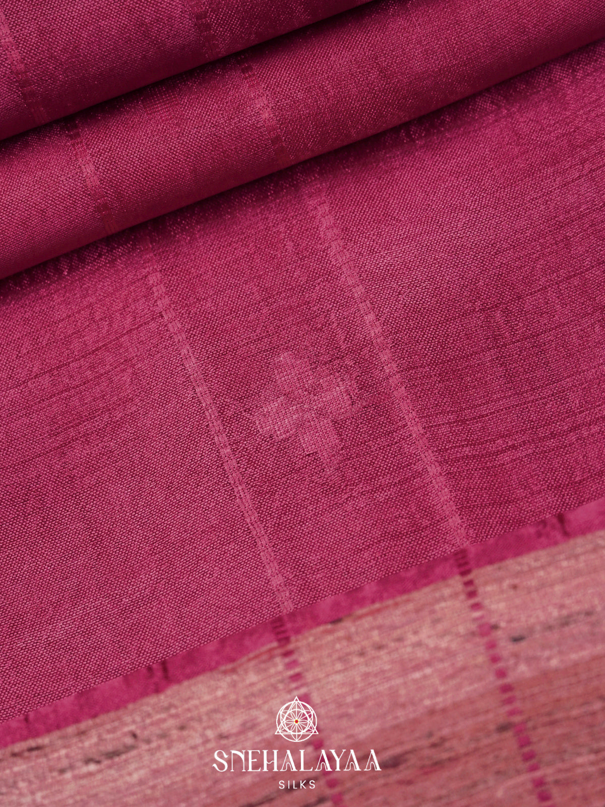 Pink Tussar Silk Saree