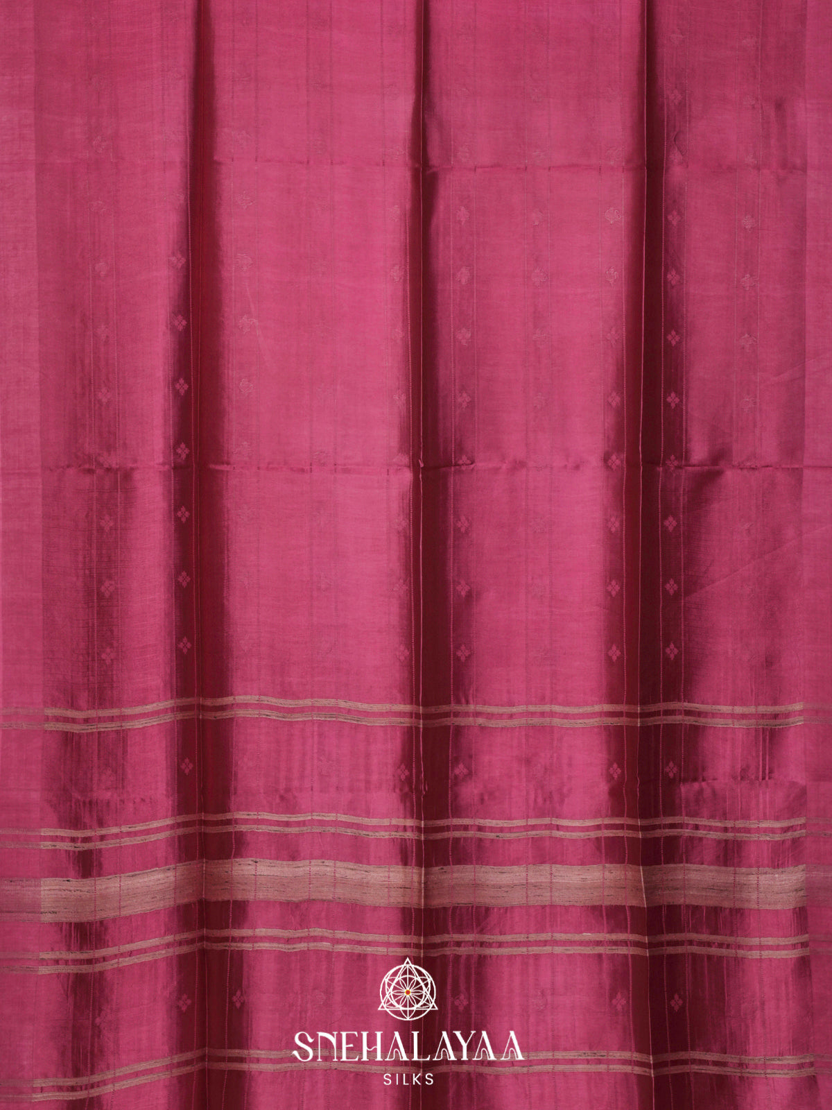 Pink Tussar Silk Saree