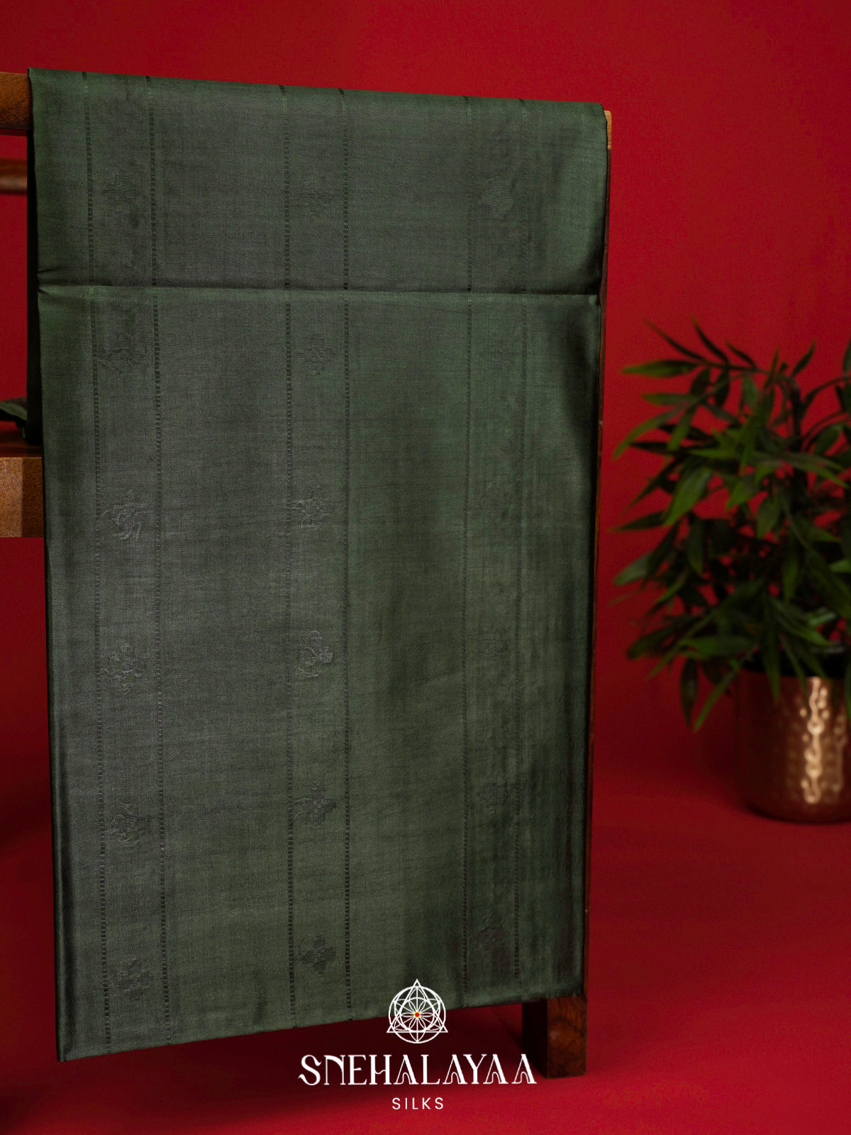 Green Tussar Silk Saree