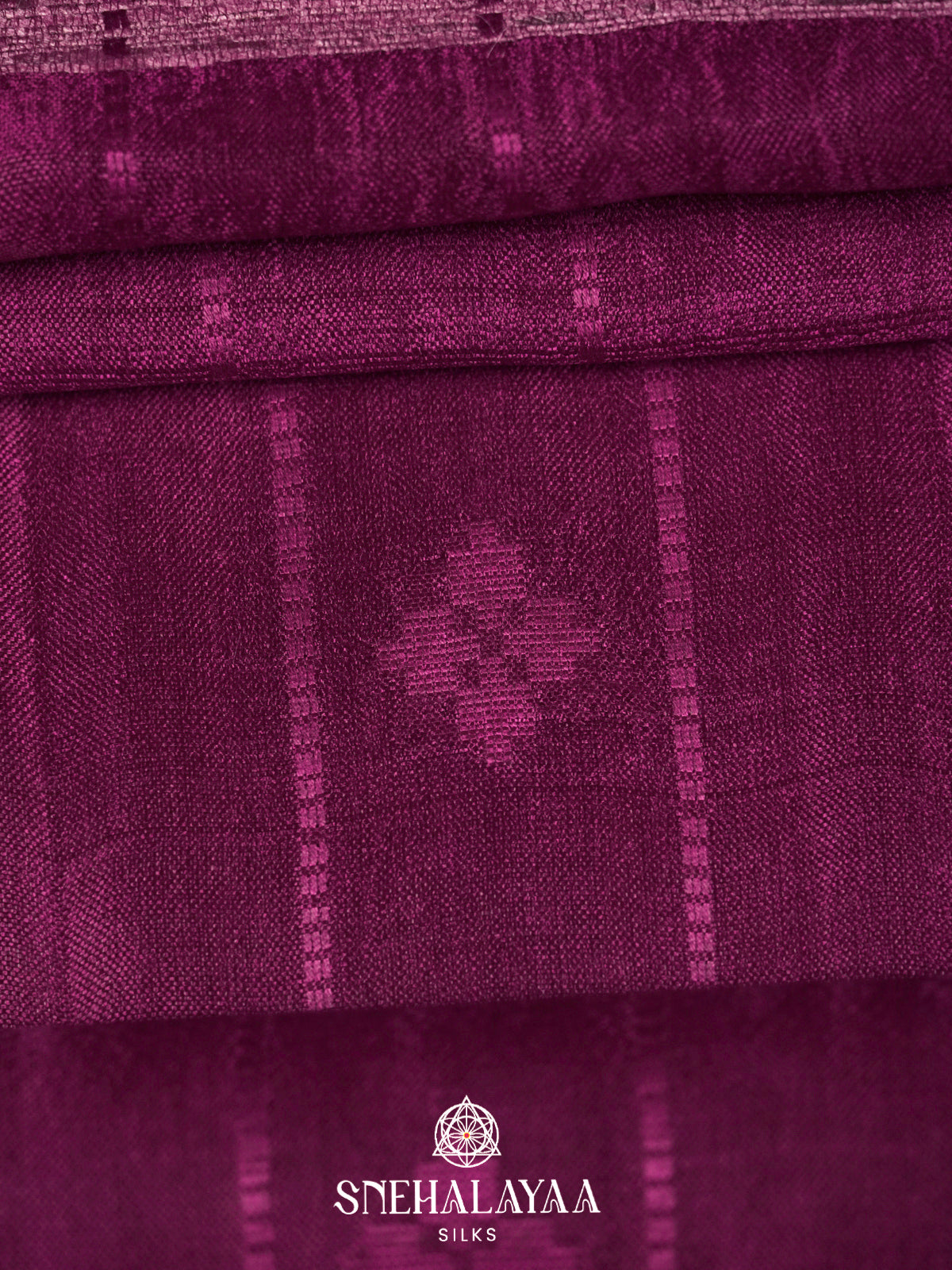 Wine Tussar Silk Saree