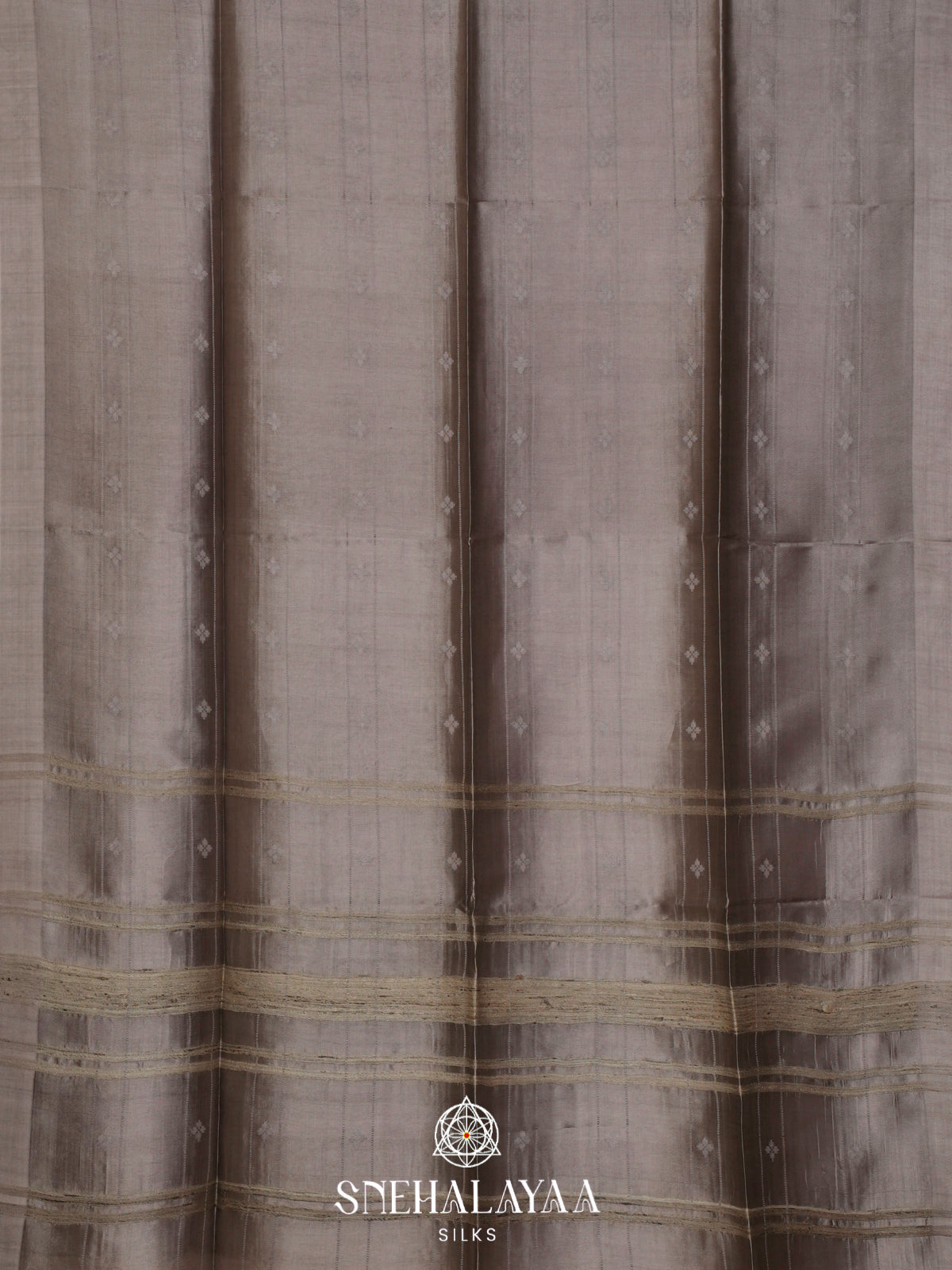 Grey Tussar Silk Saree