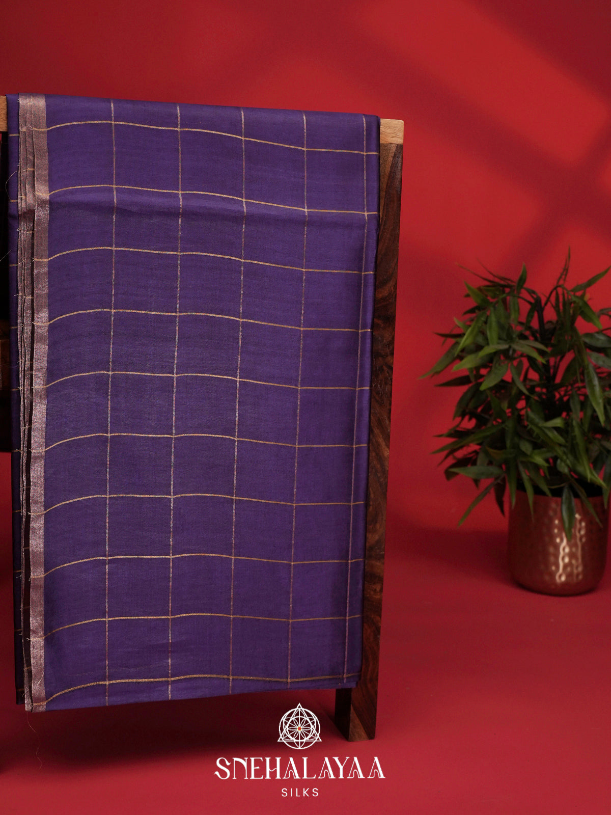 Royal Purple Tussar Silk Saree