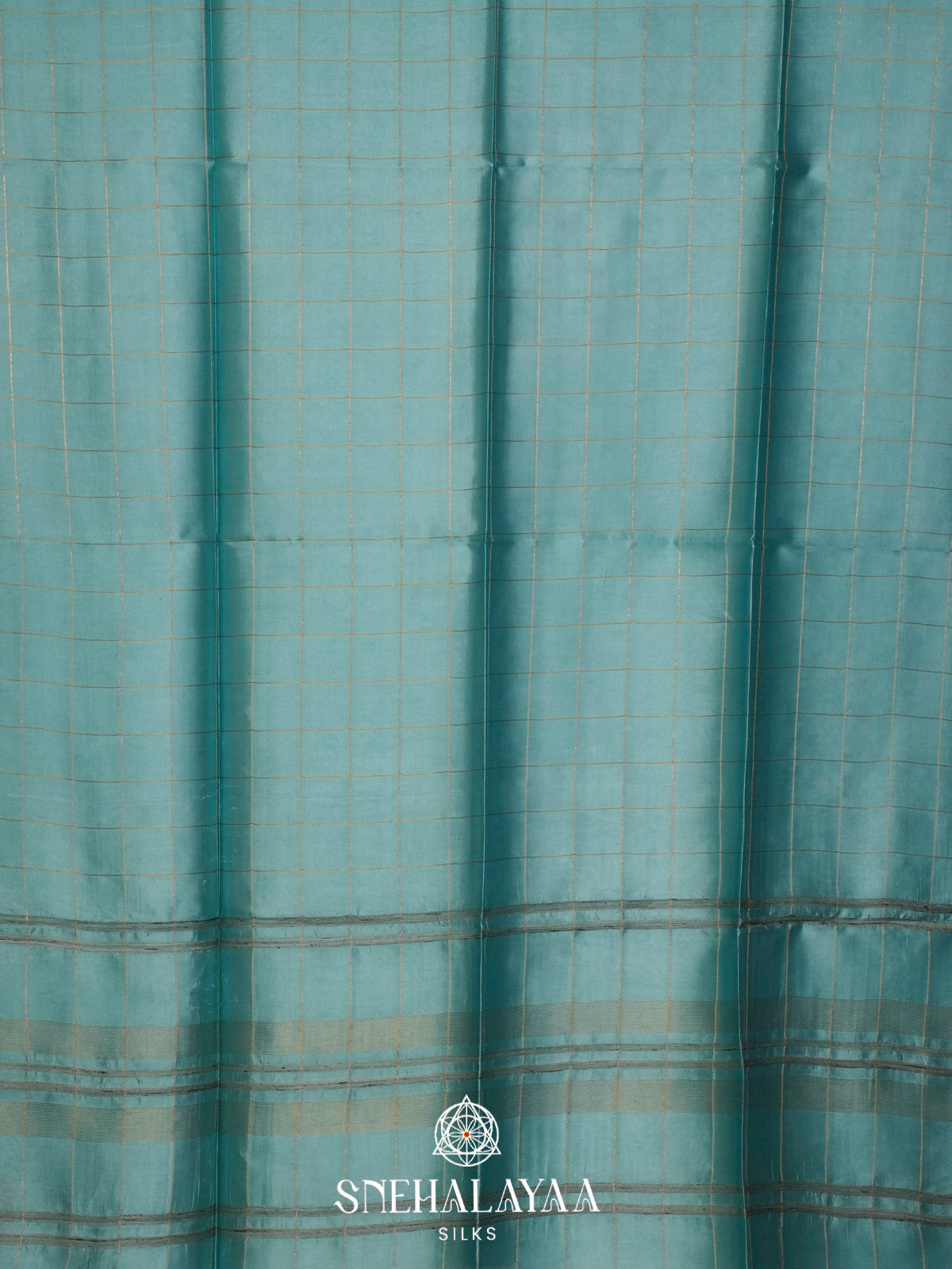 Aqua Blue Tussar Silk Saree
