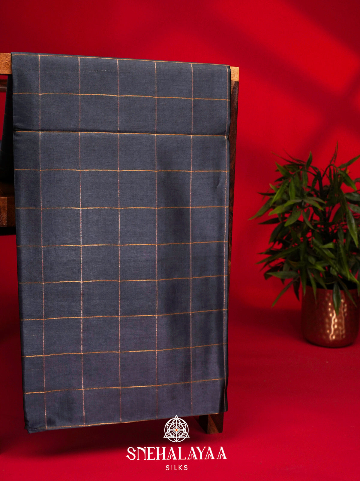 Blue Tussar Silk Saree