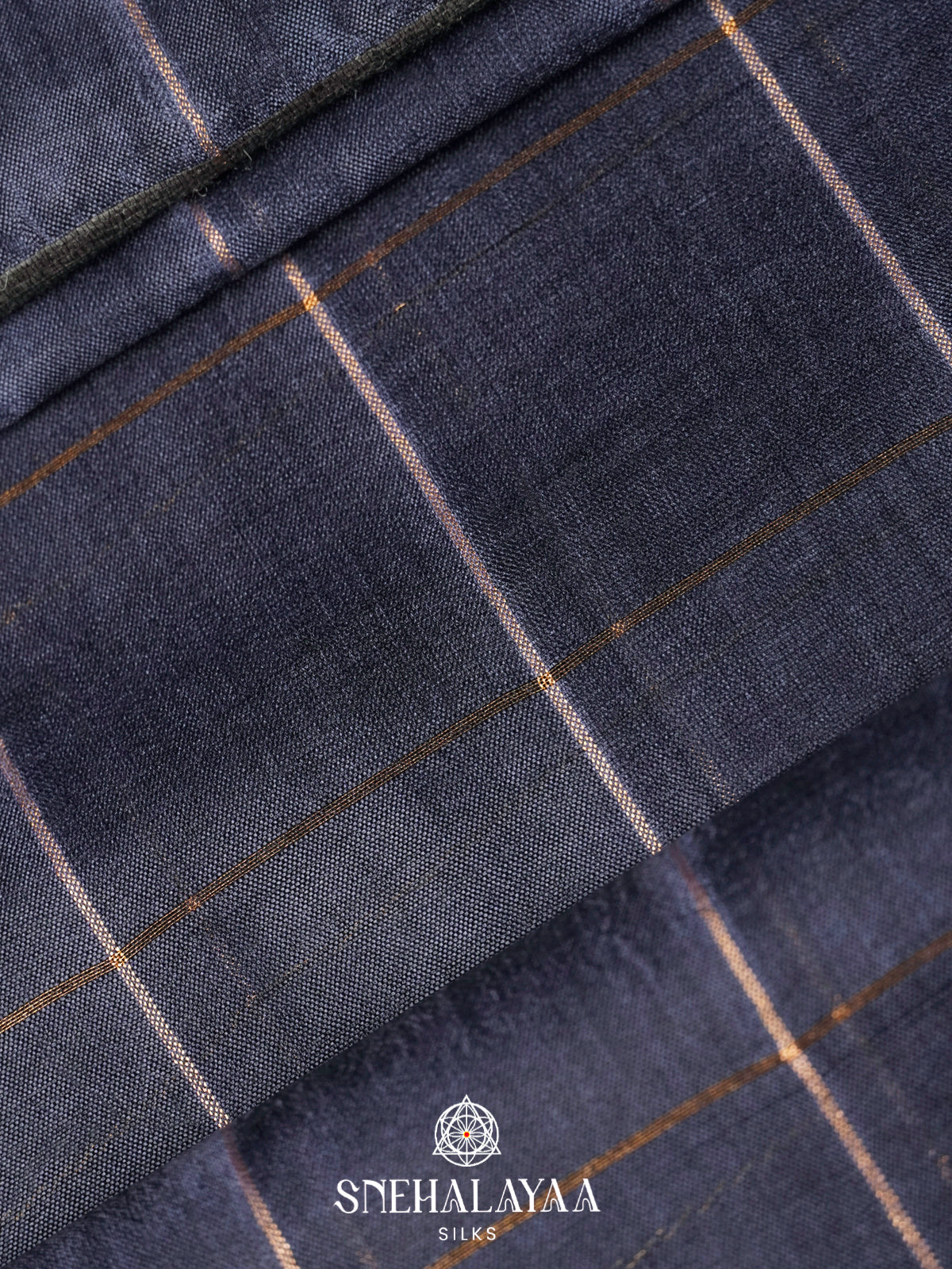 Blue Tussar Silk Saree