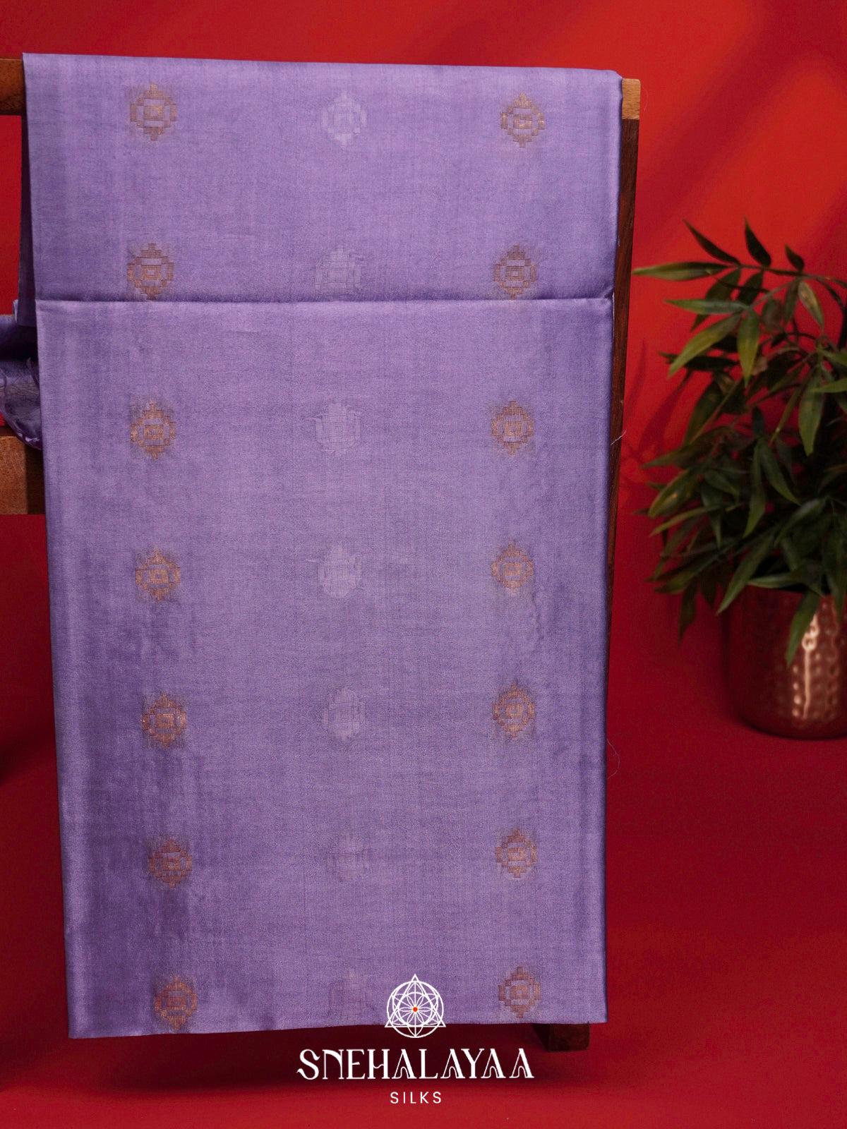 Lavender Tussar Silk Saree