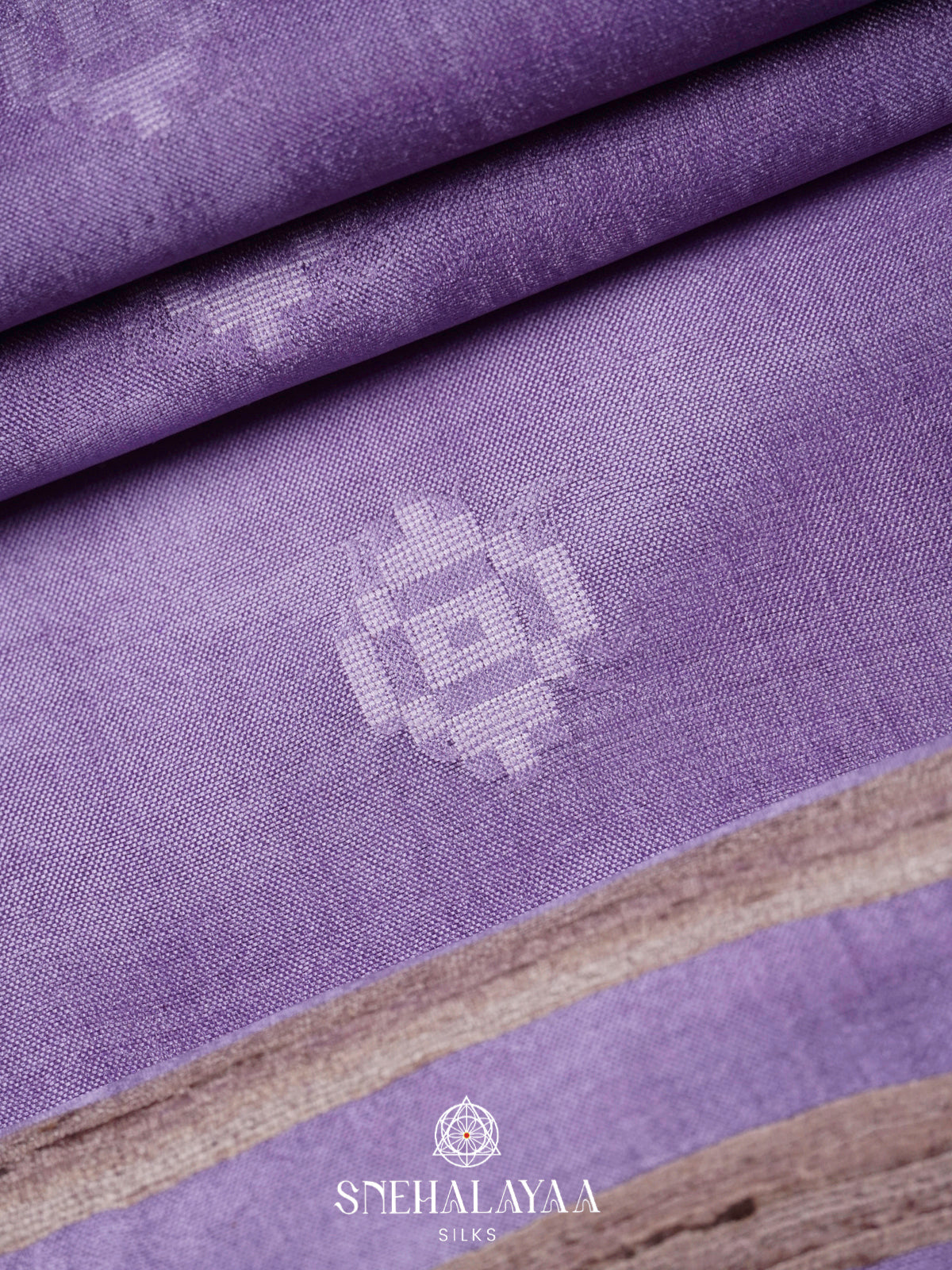 Lavender Tussar Silk Saree