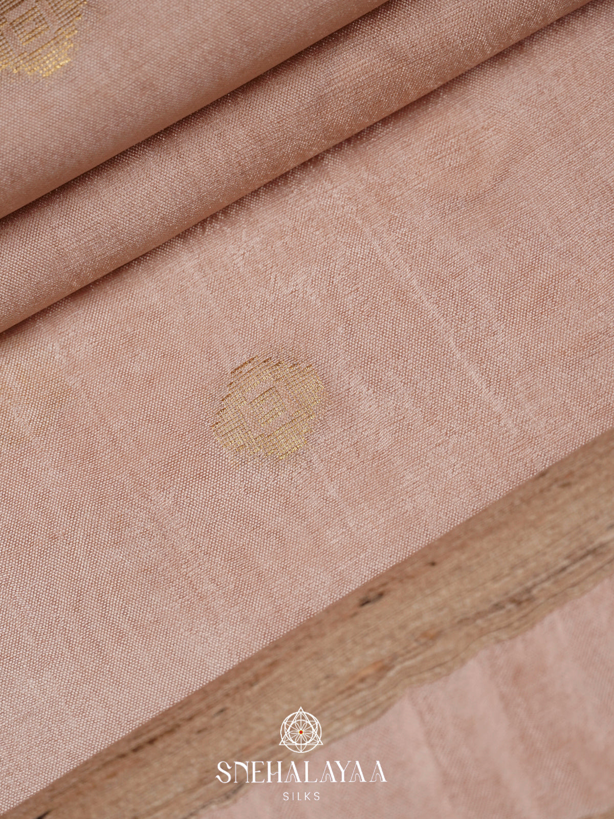 Beige Tussar Silk Saree