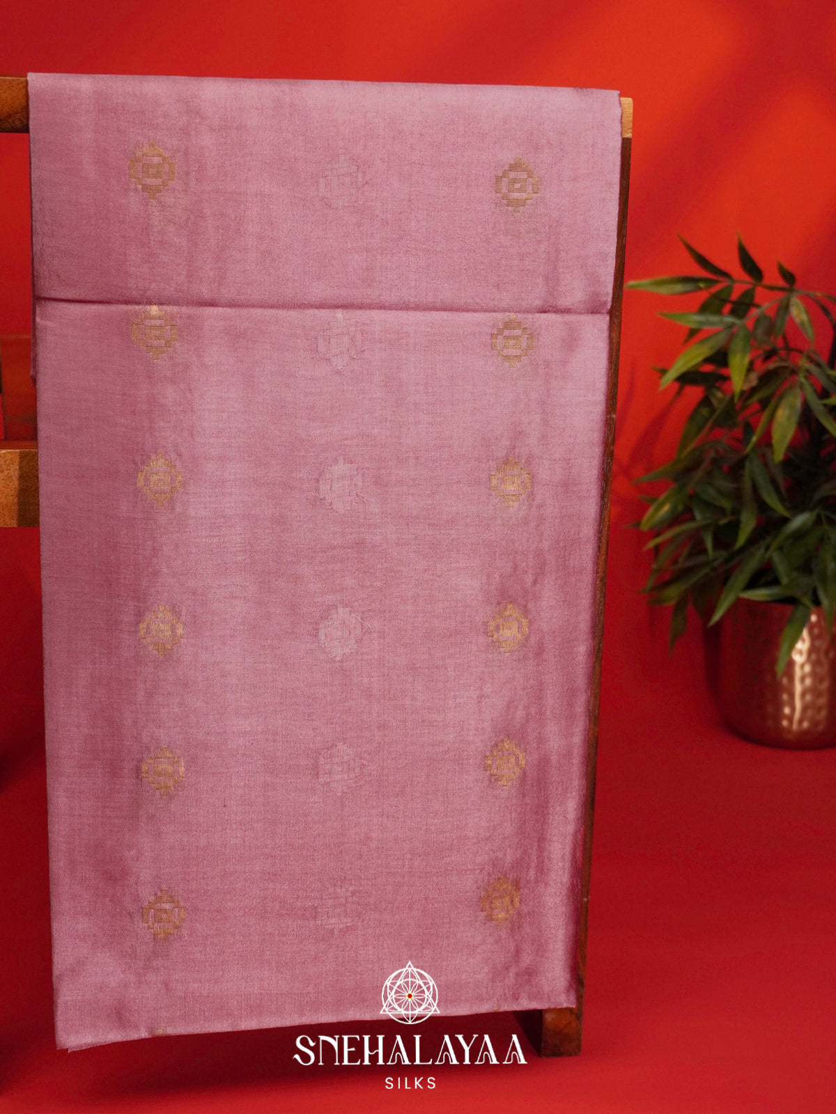 Baby Pink Tussar Silk Saree