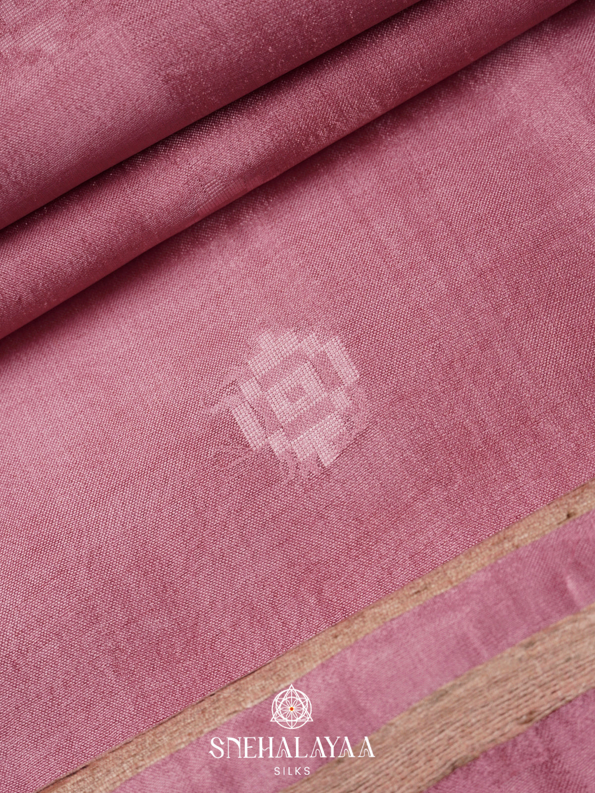 Baby Pink Tussar Silk Saree