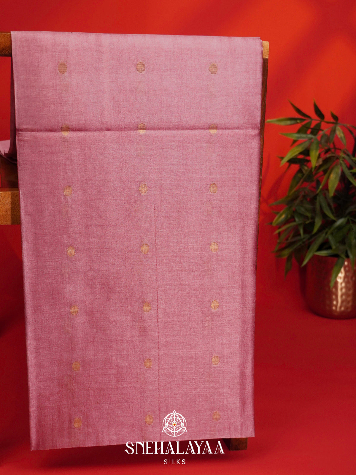 Baby Pink Tussar Silk Saree