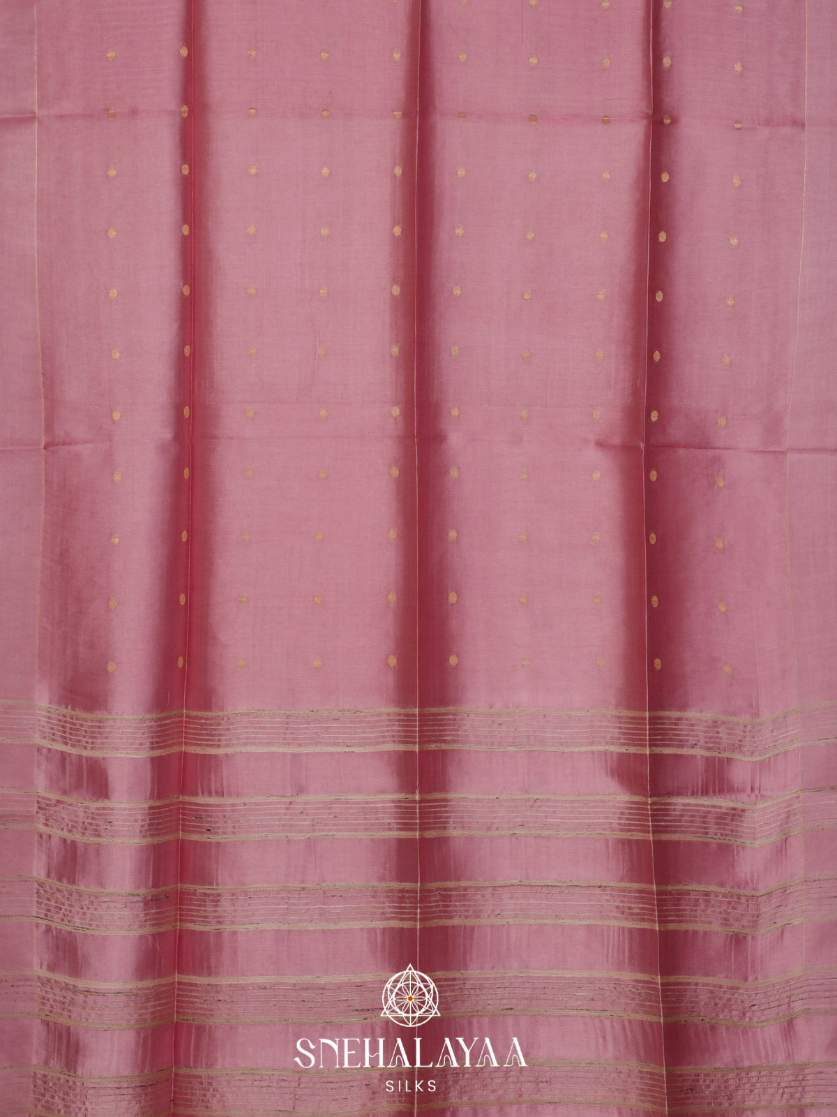Baby Pink Tussar Silk Saree