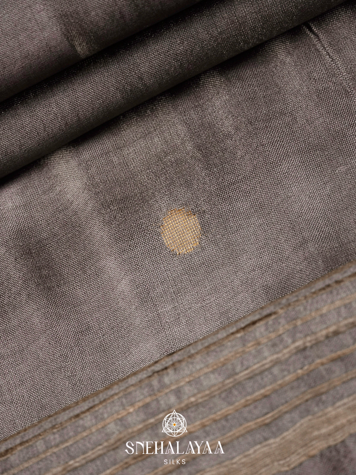 Grey Tussar Silk Saree