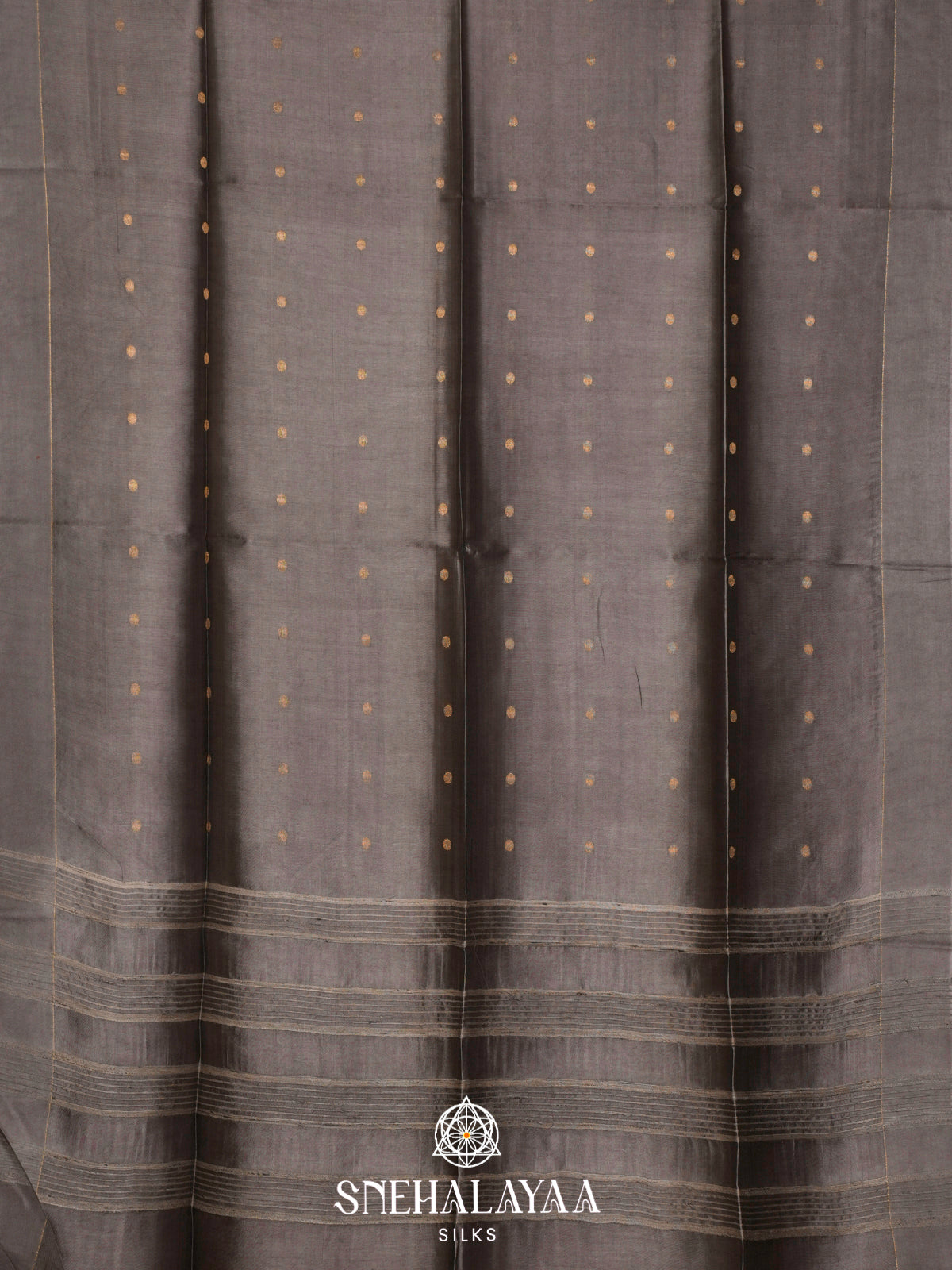 Grey Tussar Silk Saree