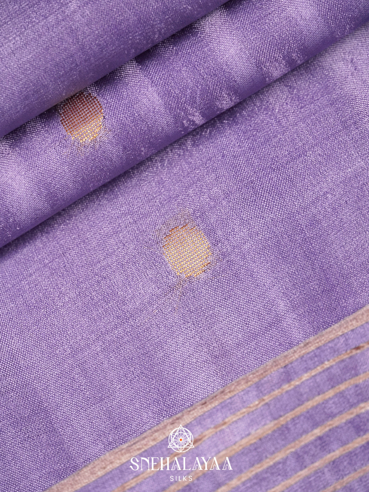 Lavender Tussar Silk Saree