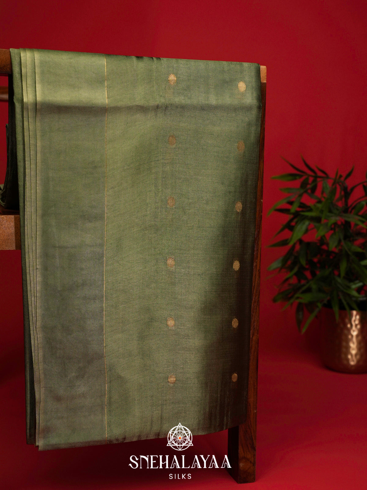 Green Tussar Silk Saree