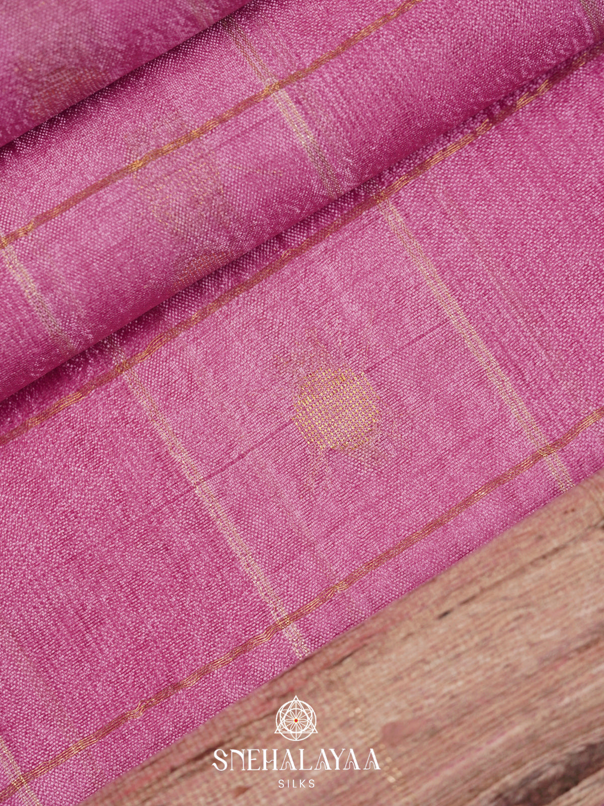 Pink Tussar Silk Saree