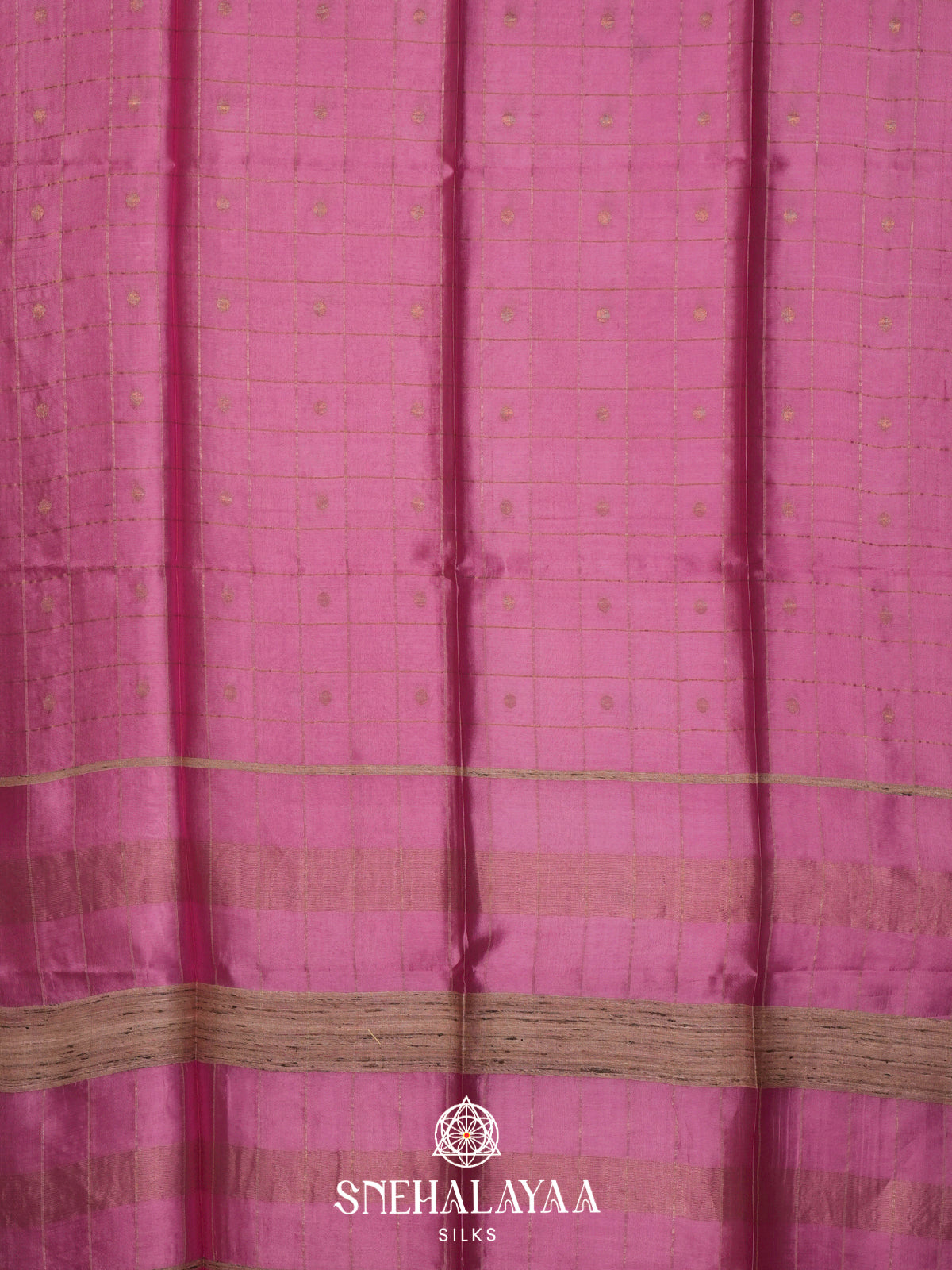 Pink Tussar Silk Saree